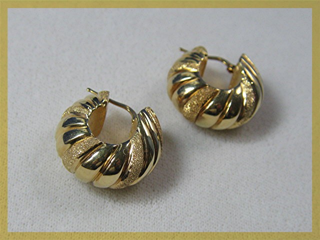 Earrings Sterling Silver Gold Vermeil Pierced  Italy