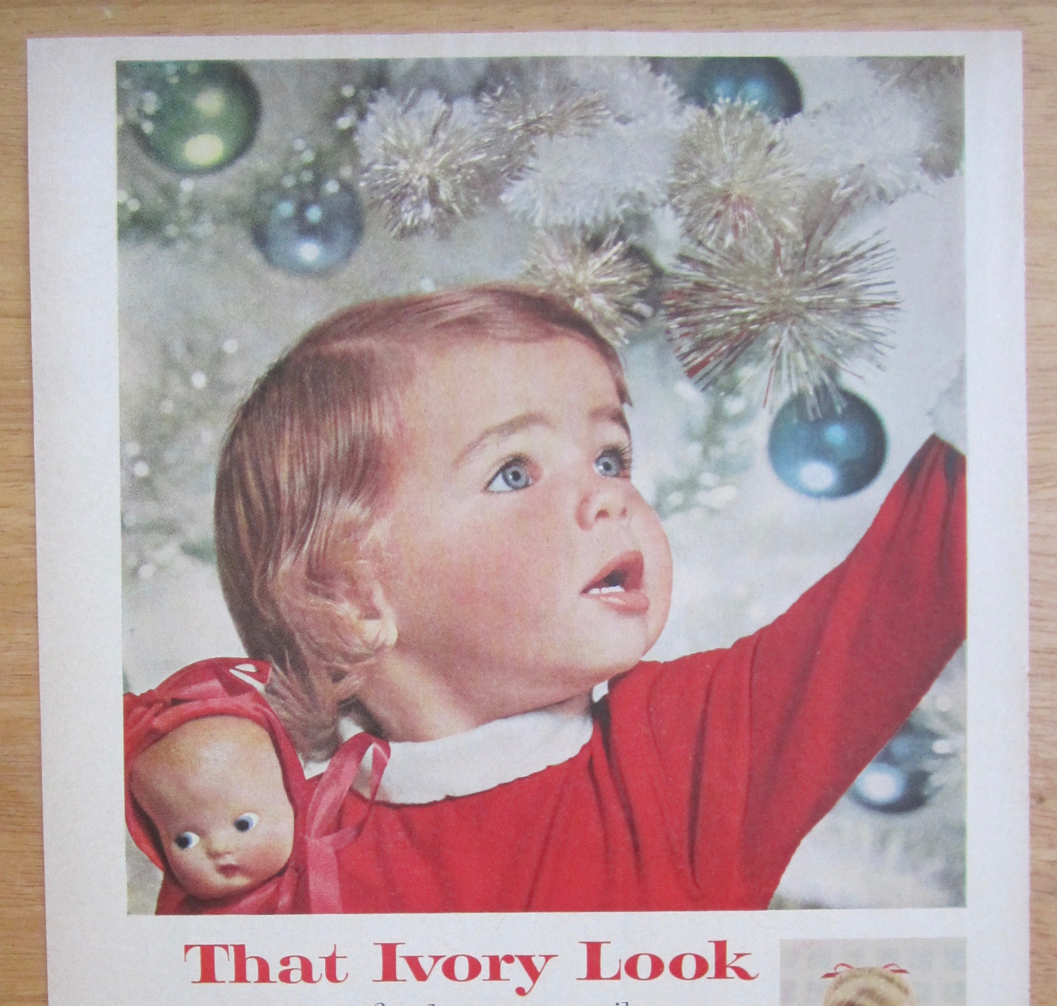 1957 Ivory Soap with Baby in Front of Christmas Tree