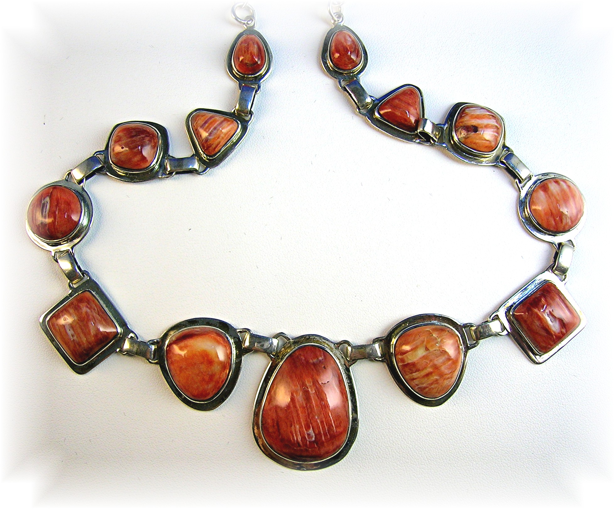 Necklace Sterling Silver Spiny Oyster Signed BW