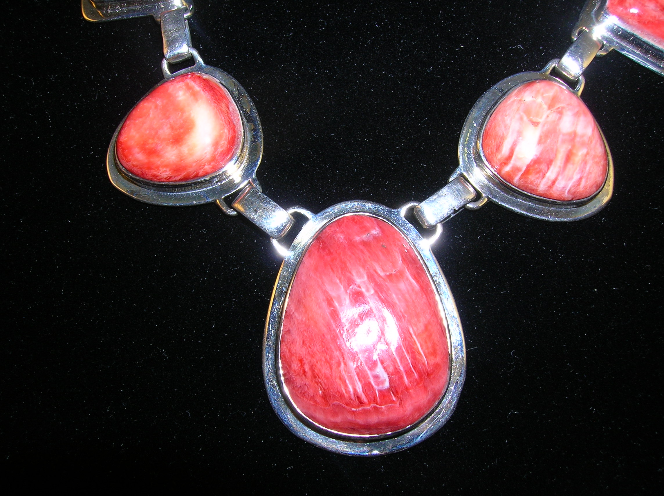 Necklace Sterling Silver Spiny Oyster Signed BW