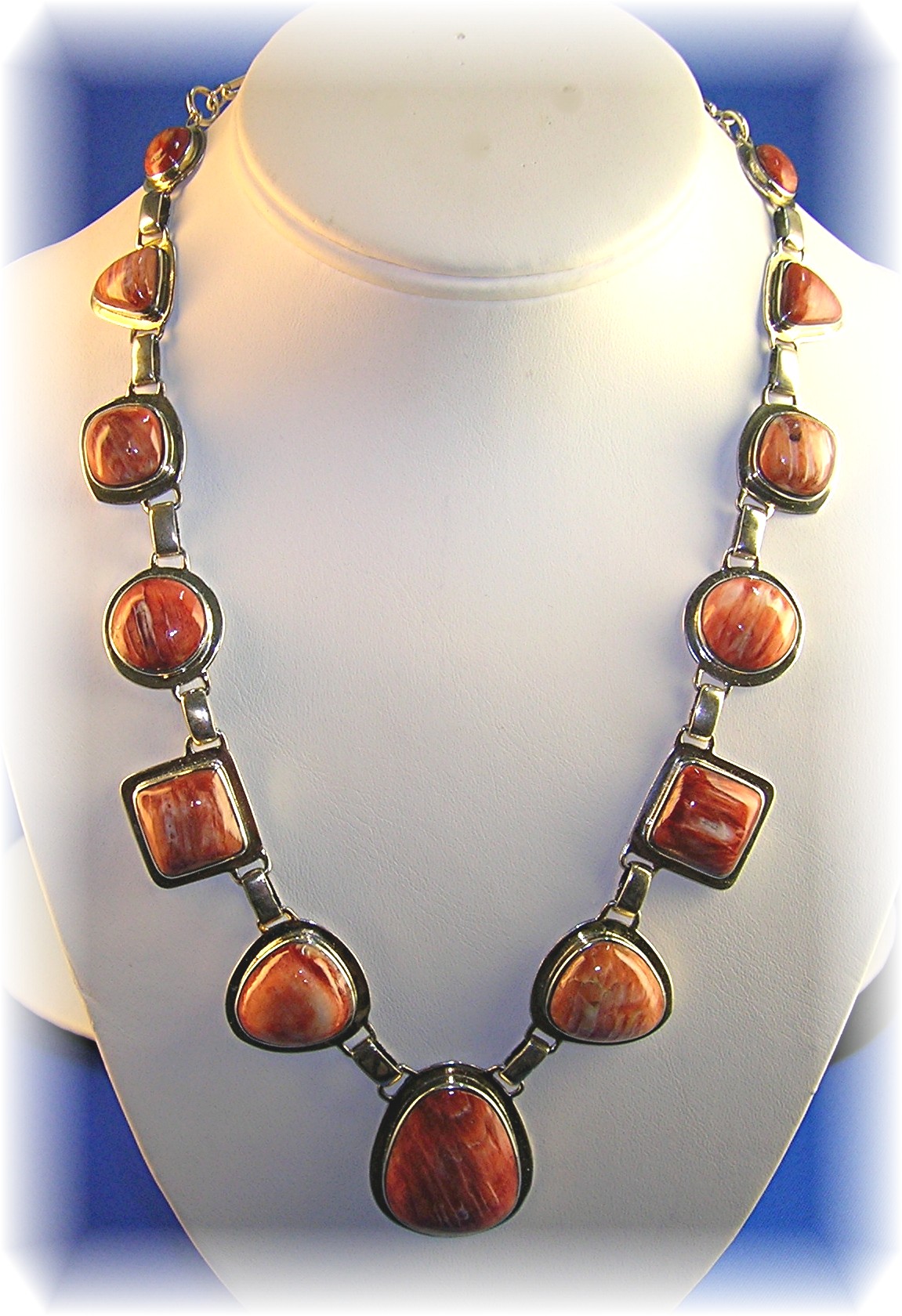 Necklace Sterling Silver Spiny Oyster Signed BW