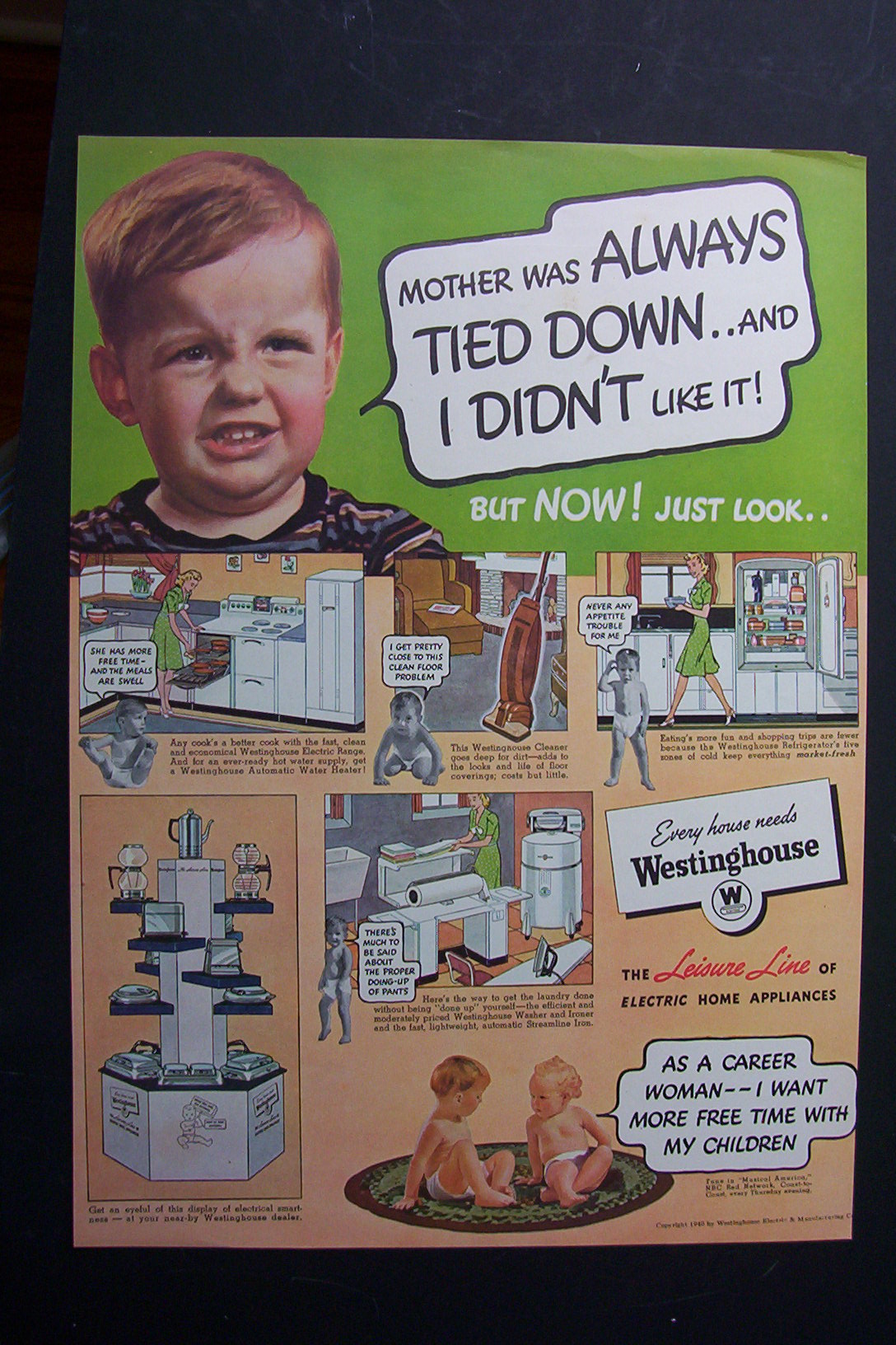 1940 Westinghouse Electric Appliances with Little Boy