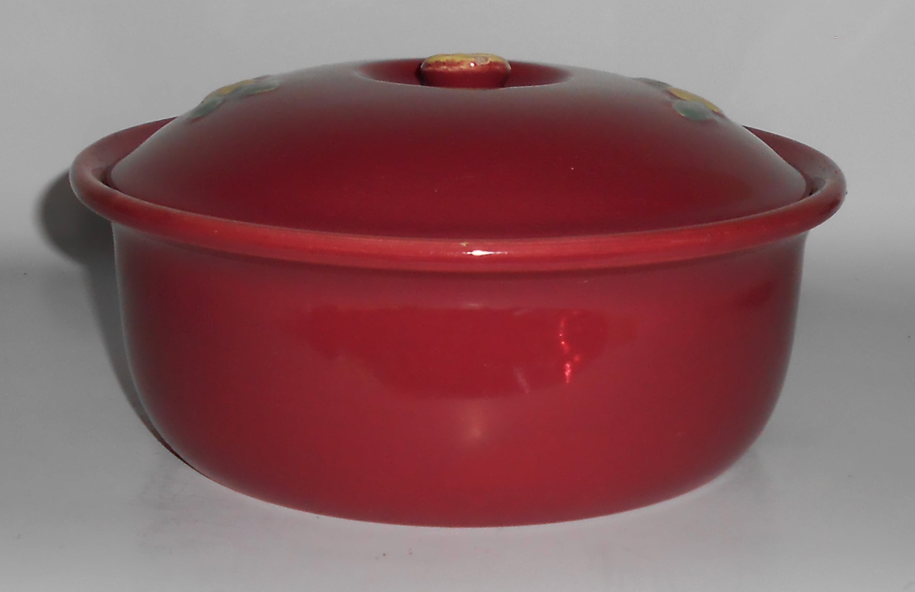 Coors Pottery Rosebud Red 2-3/4 Pint Straight Casserole
