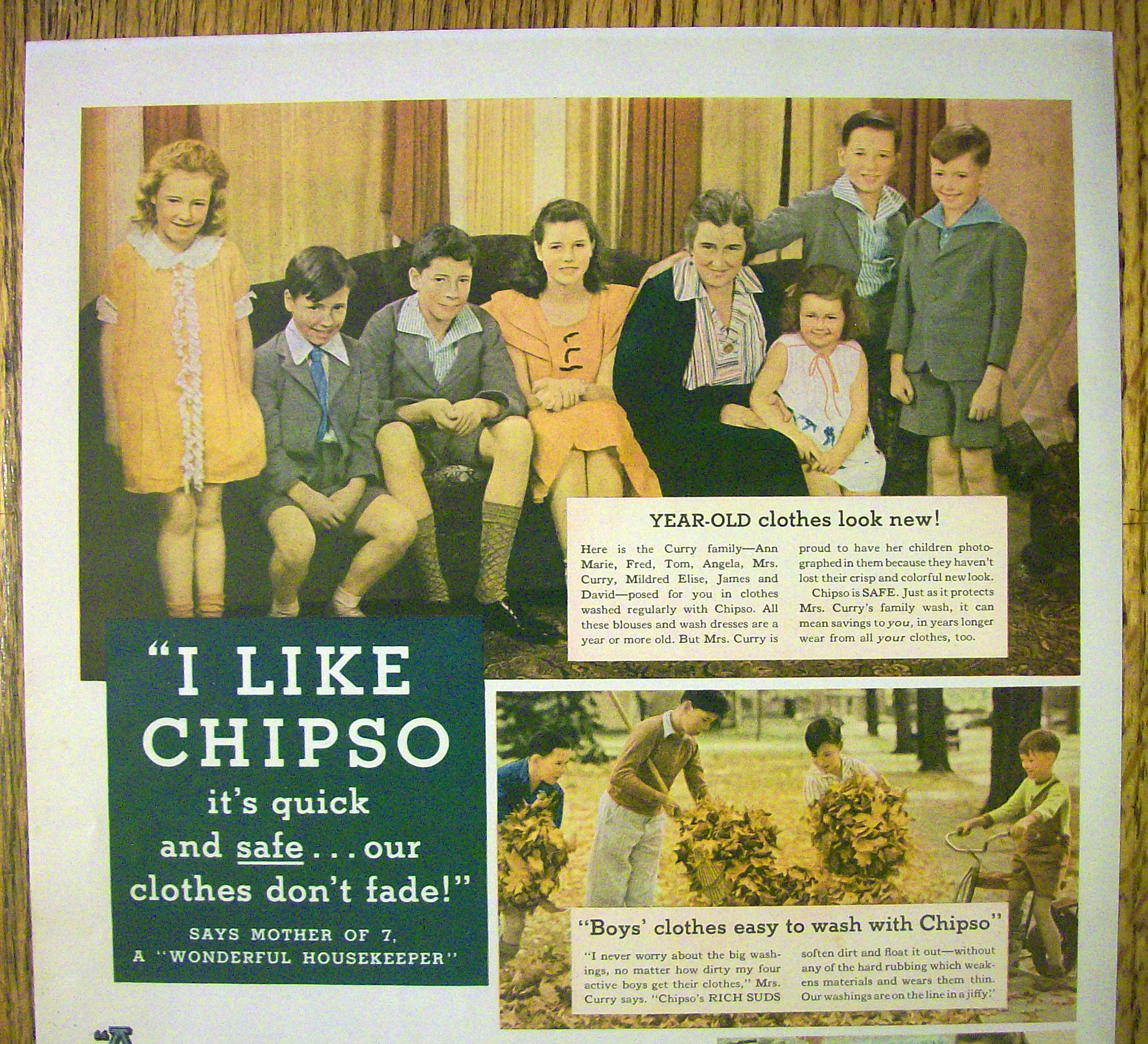1935 Chipso Quick Suds with a Woman & Her Family