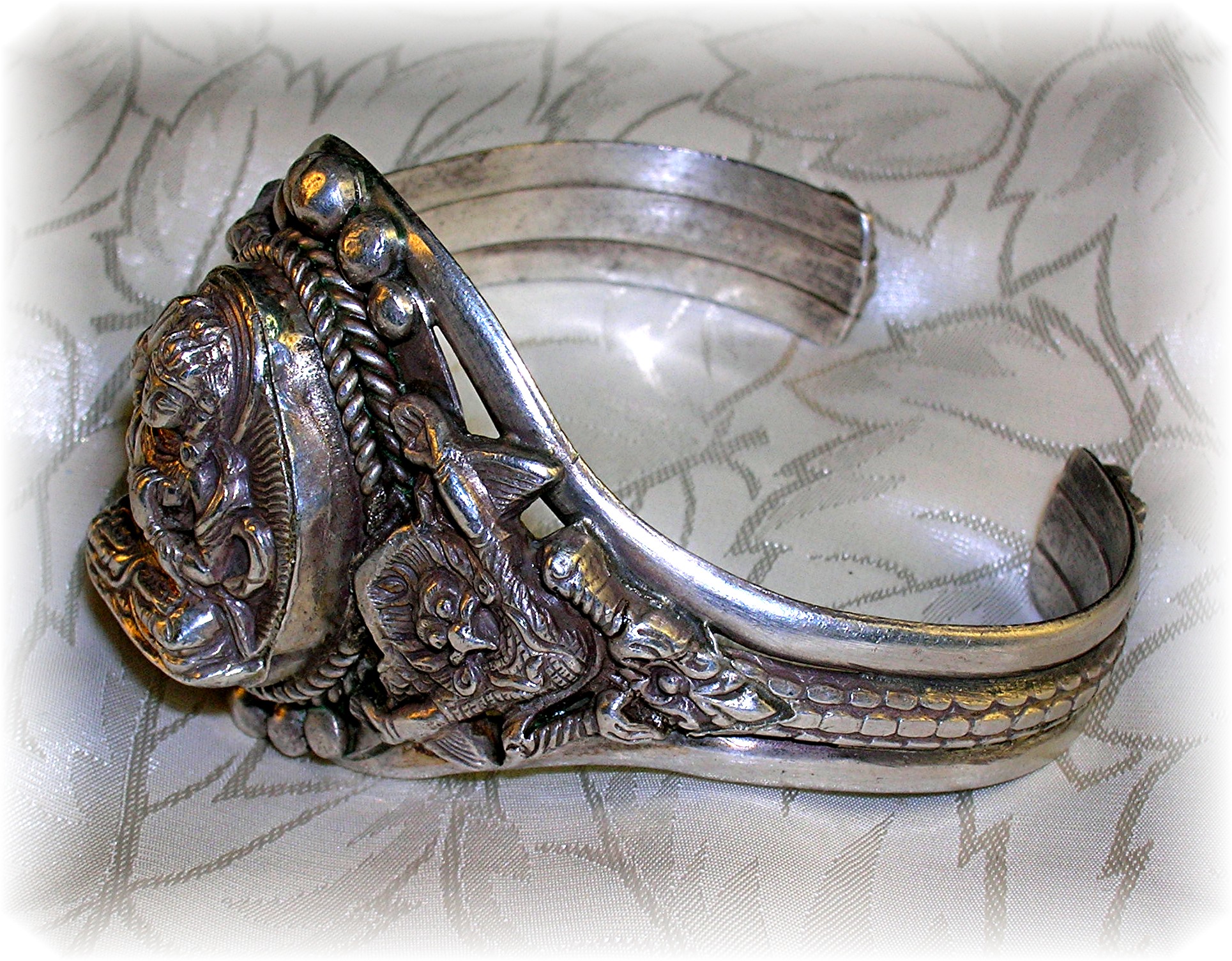 Asian Indian Goddess Cuff Sterling Silver