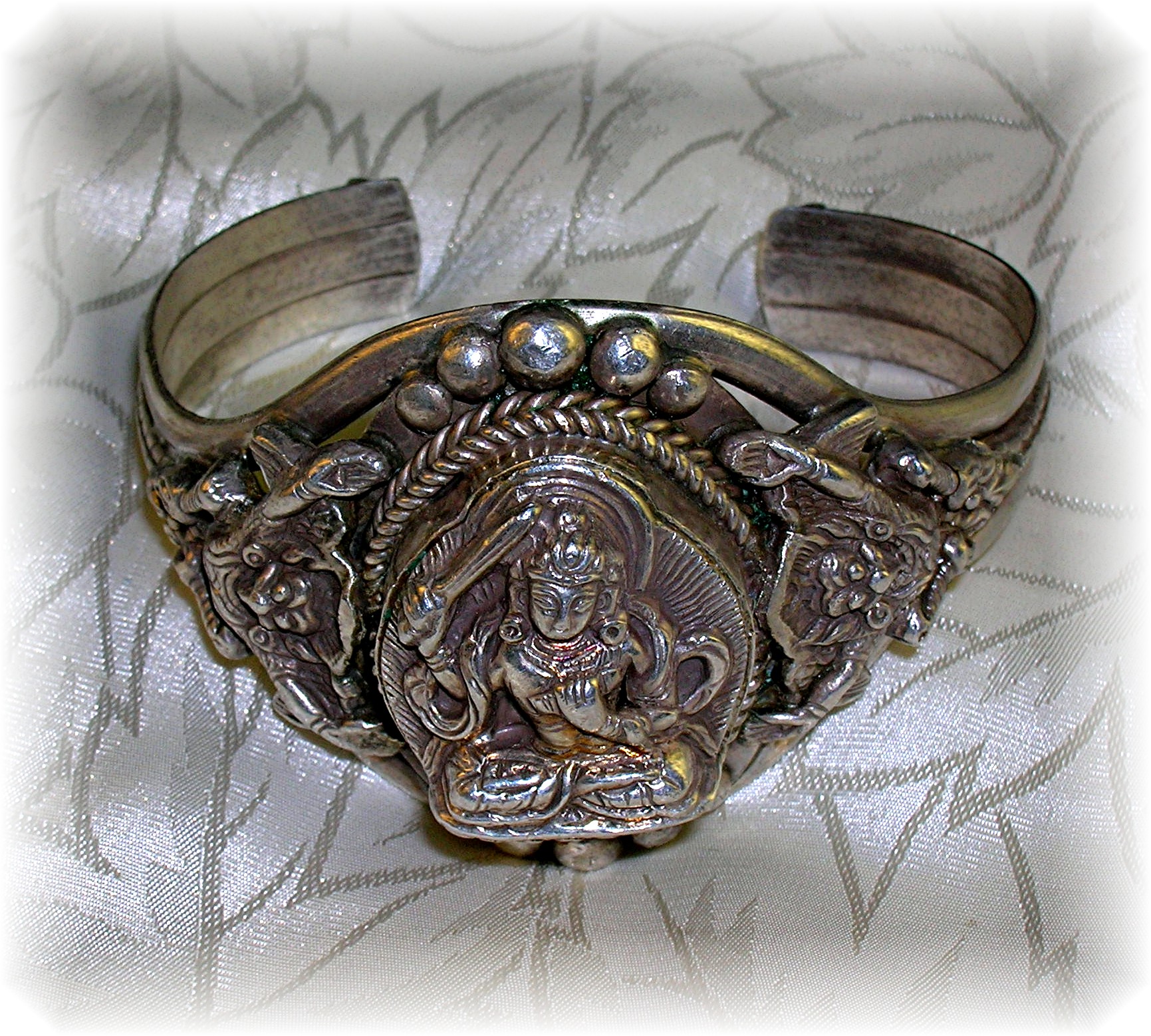 Asian Indian Goddess Cuff Sterling Silver