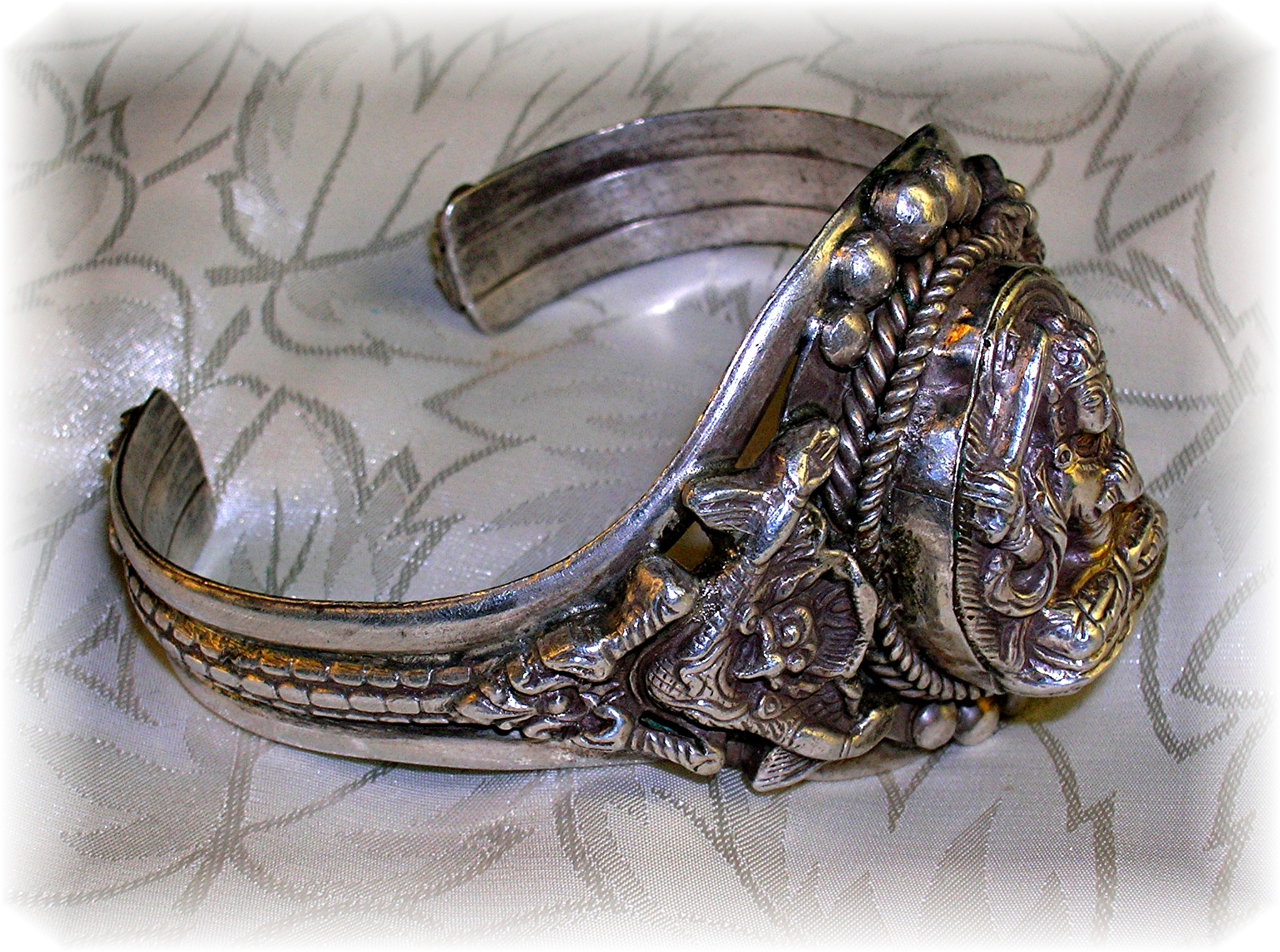 Asian Indian Goddess Cuff Sterling Silver