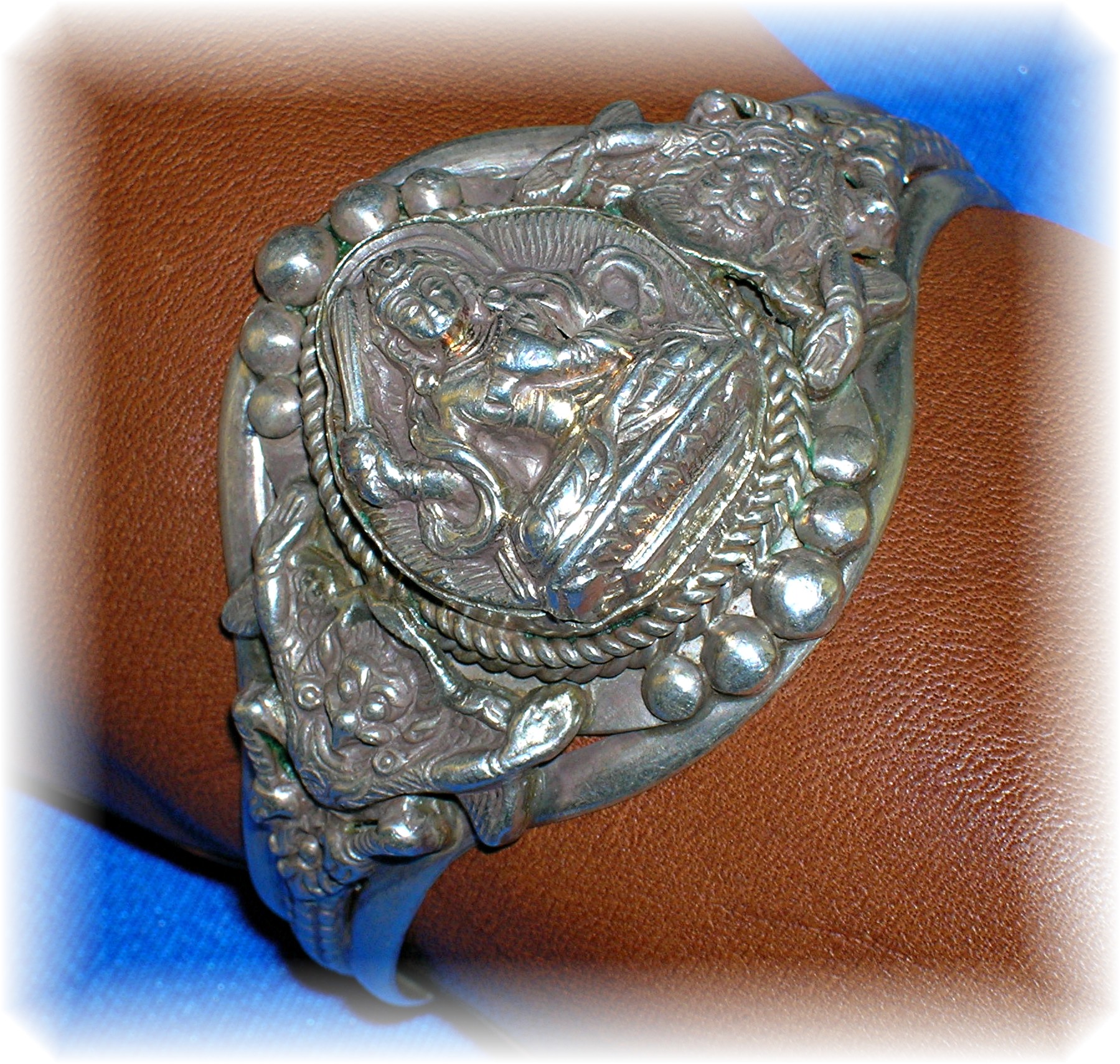 Asian Indian Goddess Cuff Sterling Silver