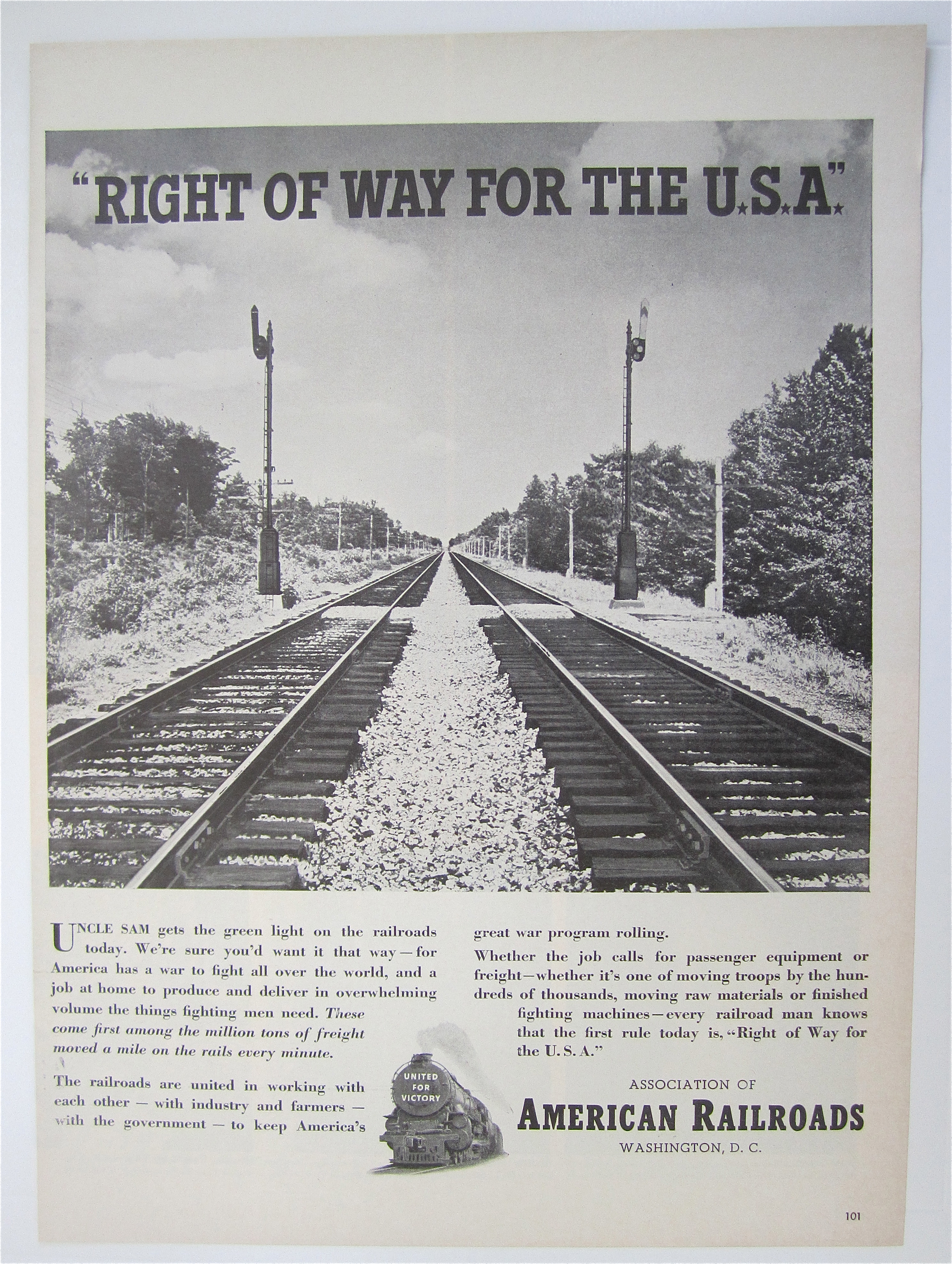 1942 Association of American Railroads with Train Track