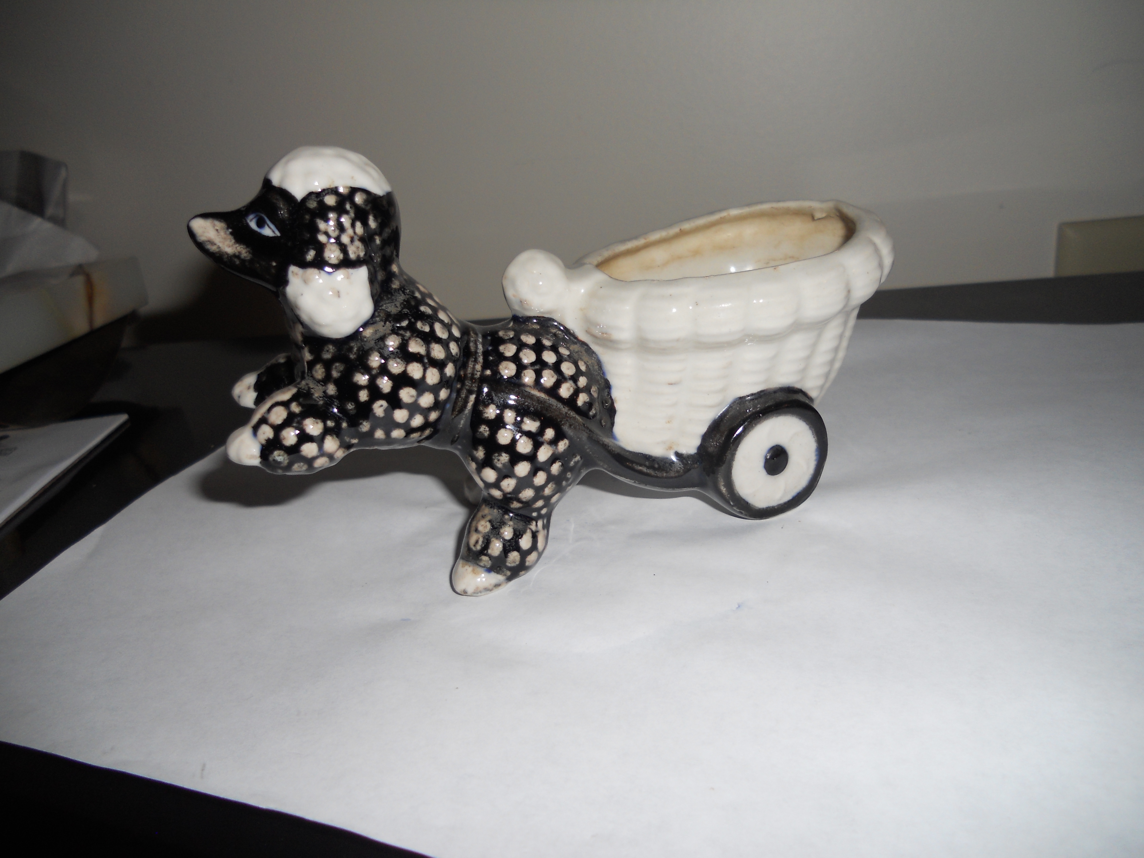 Poodle Planter Pulling His Cart