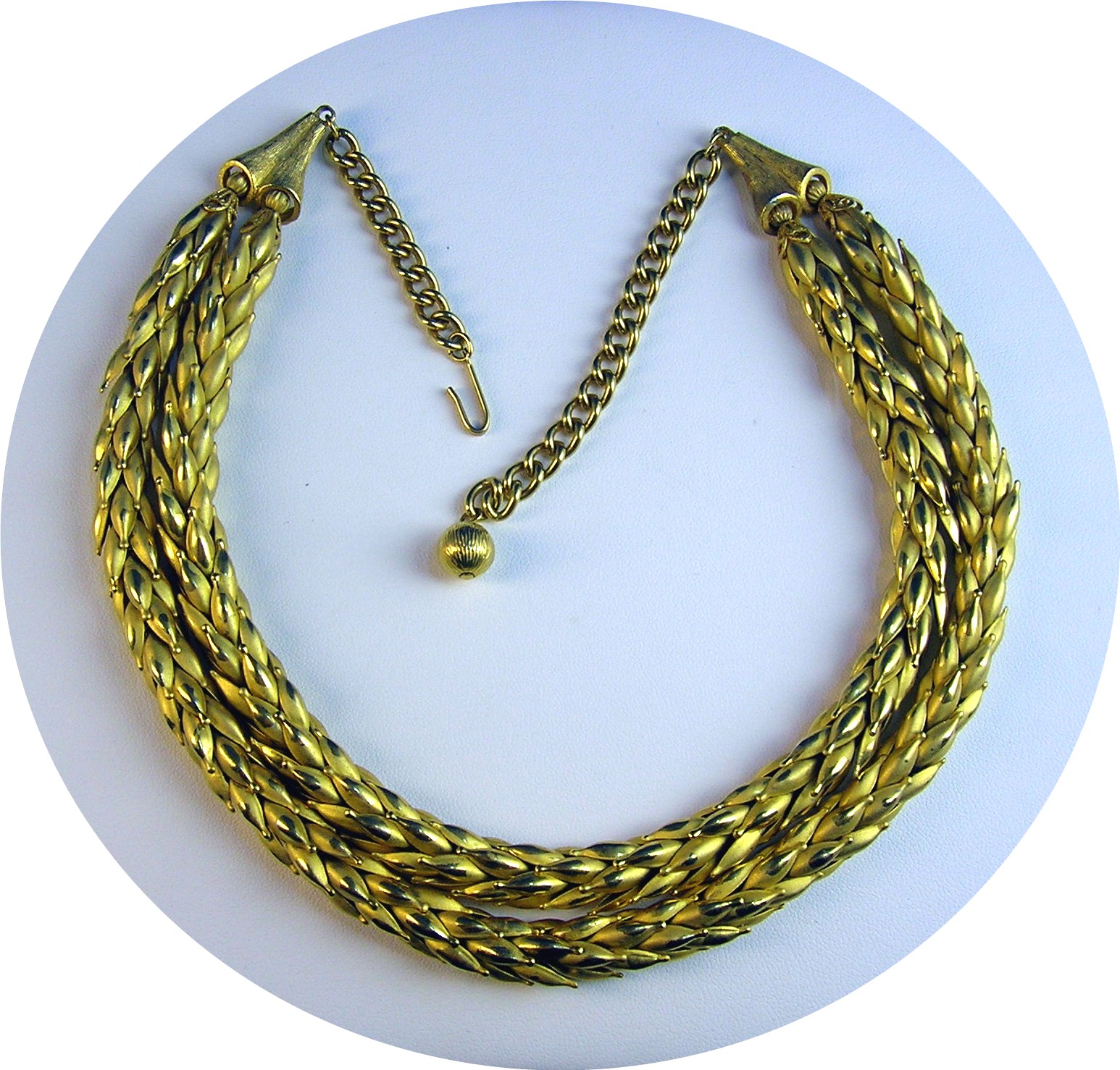 18 Inch Gold Barley Look Double Rope Necklace