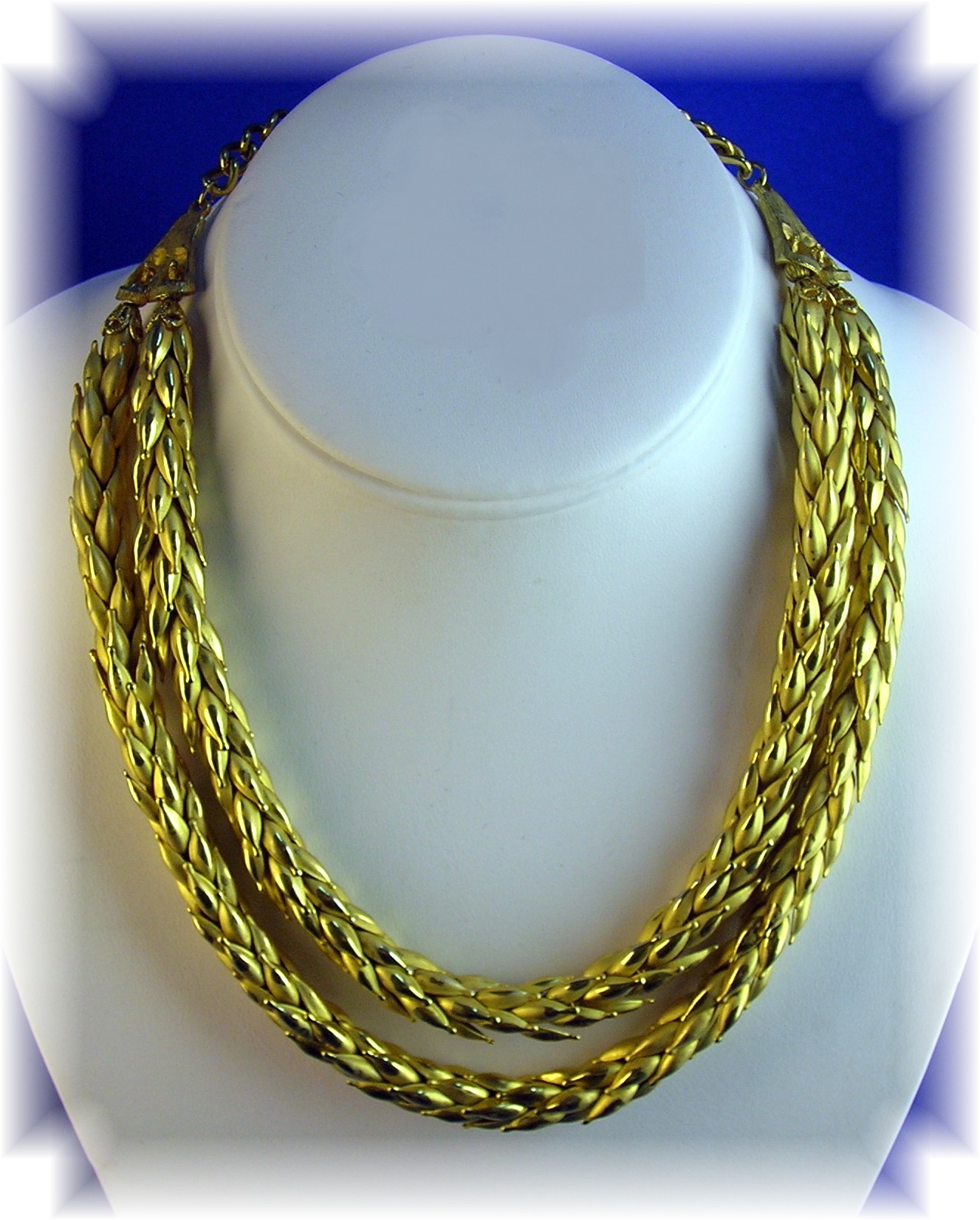 18 Inch Gold Barley Look Double Rope Necklace