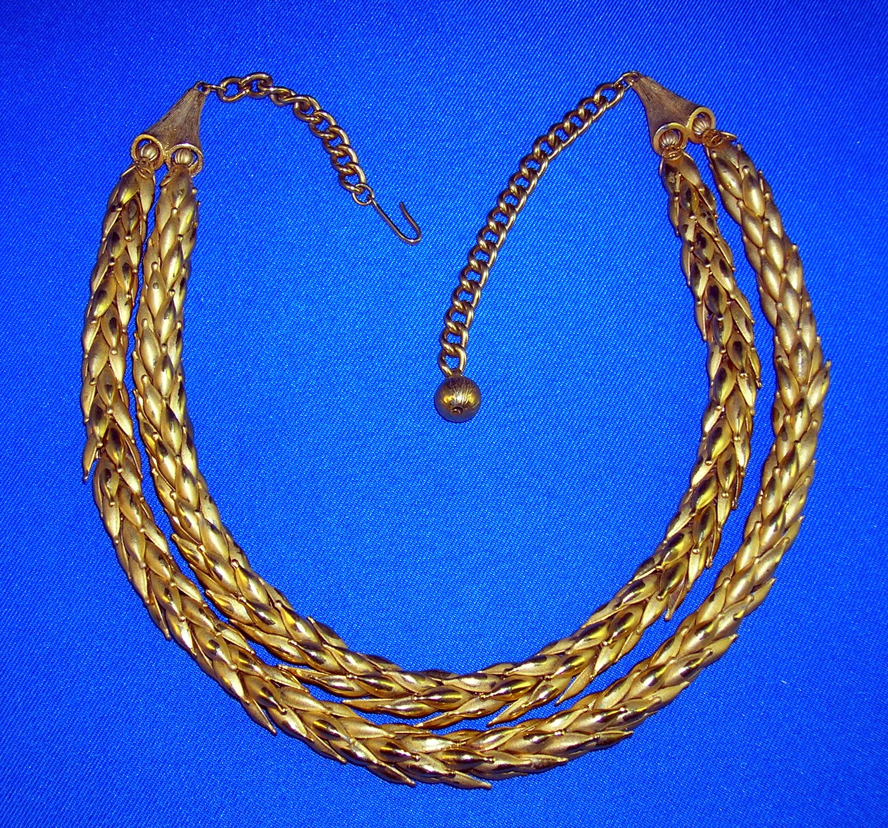 18 Inch Gold Barley Look Double Rope Necklace