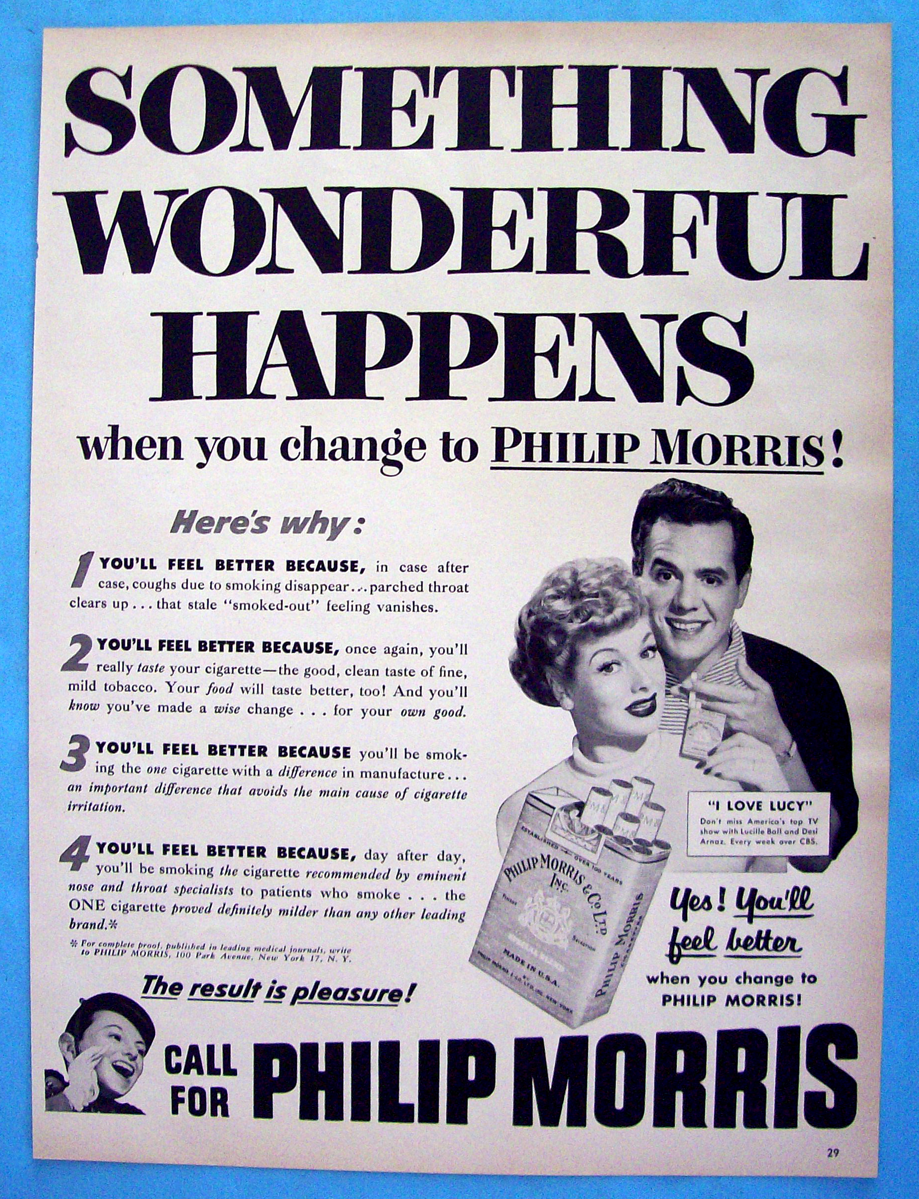 1953 Philip Morris Cigarettes w/ Desi & Lucille Ball
