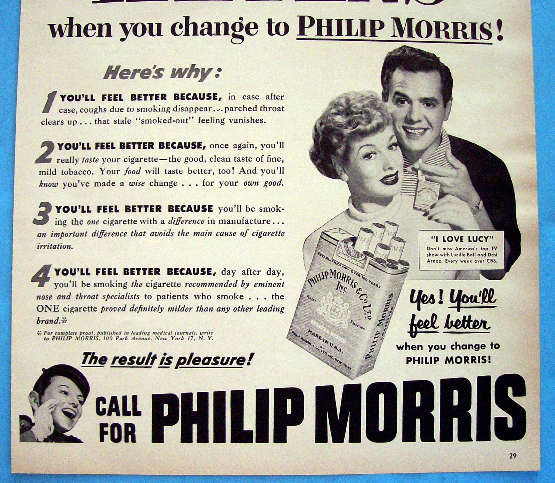 1953 Philip Morris Cigarettes w/ Desi & Lucille Ball