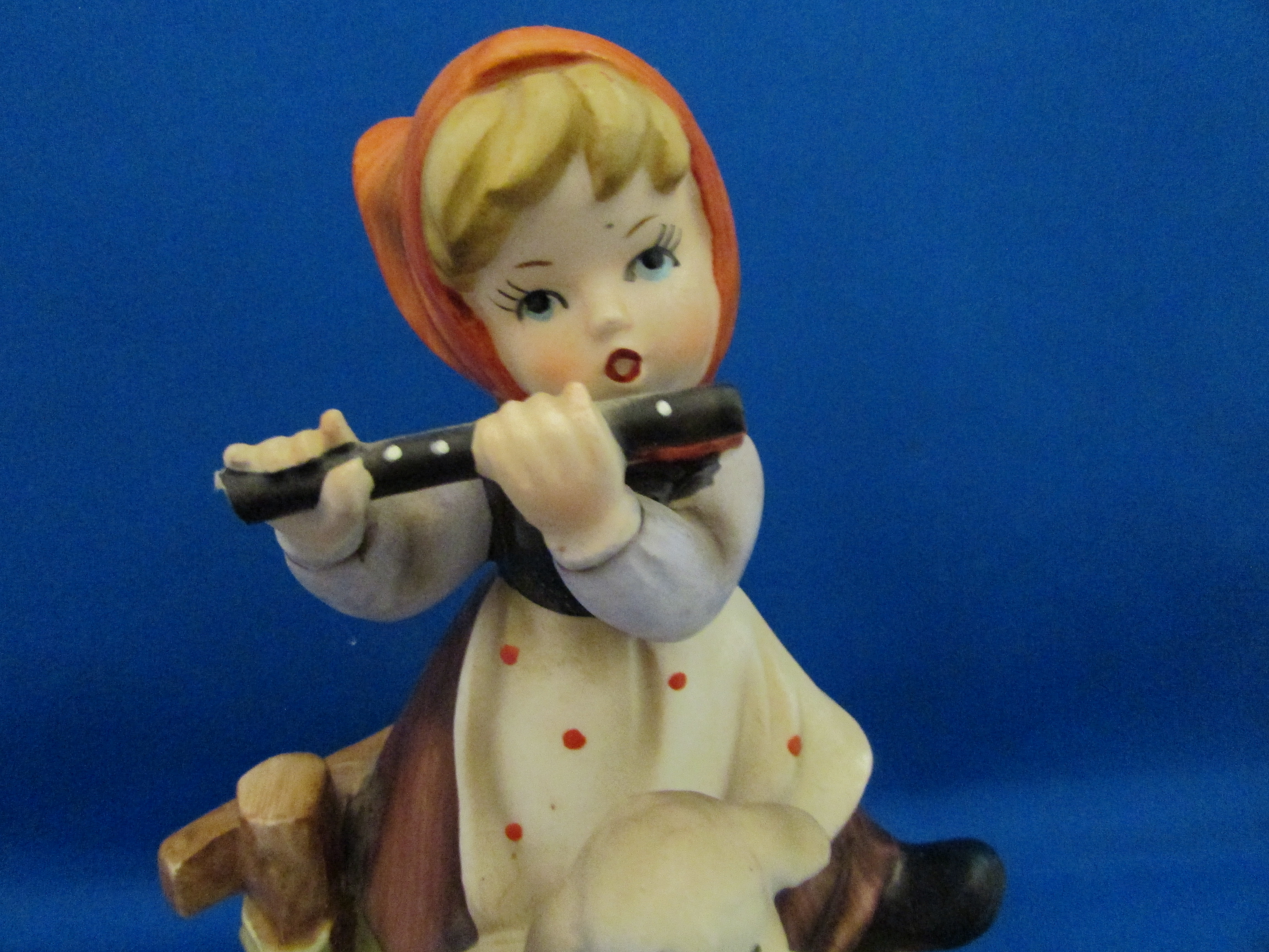 Hummel Like Music Box of Girl and Lamb