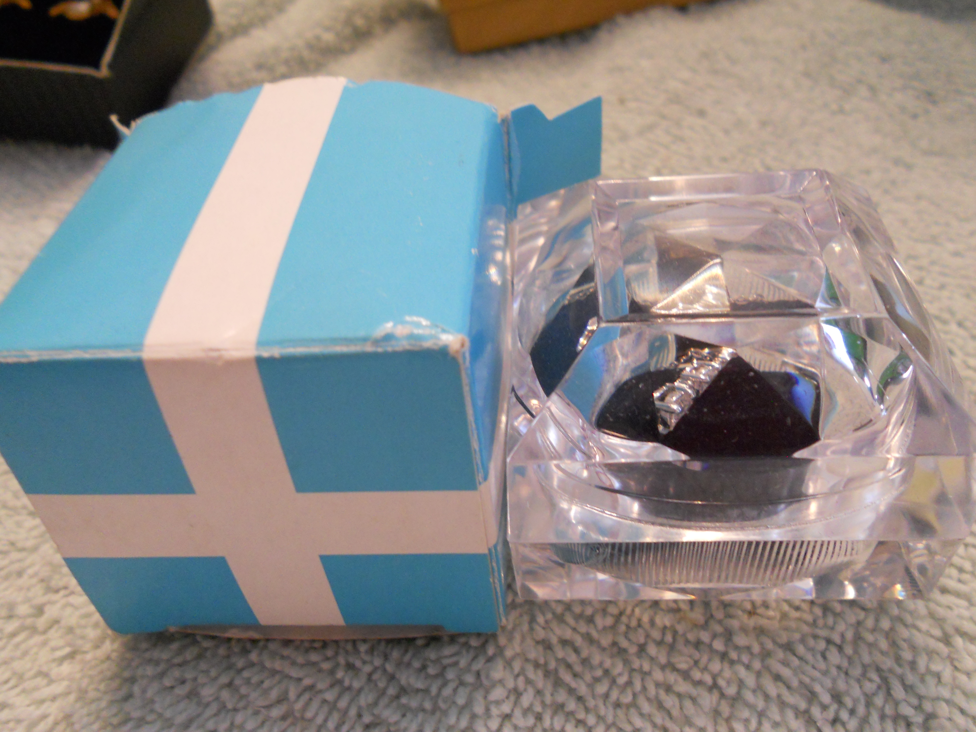 Necklace with CZ Stones Silver Tone In boxes