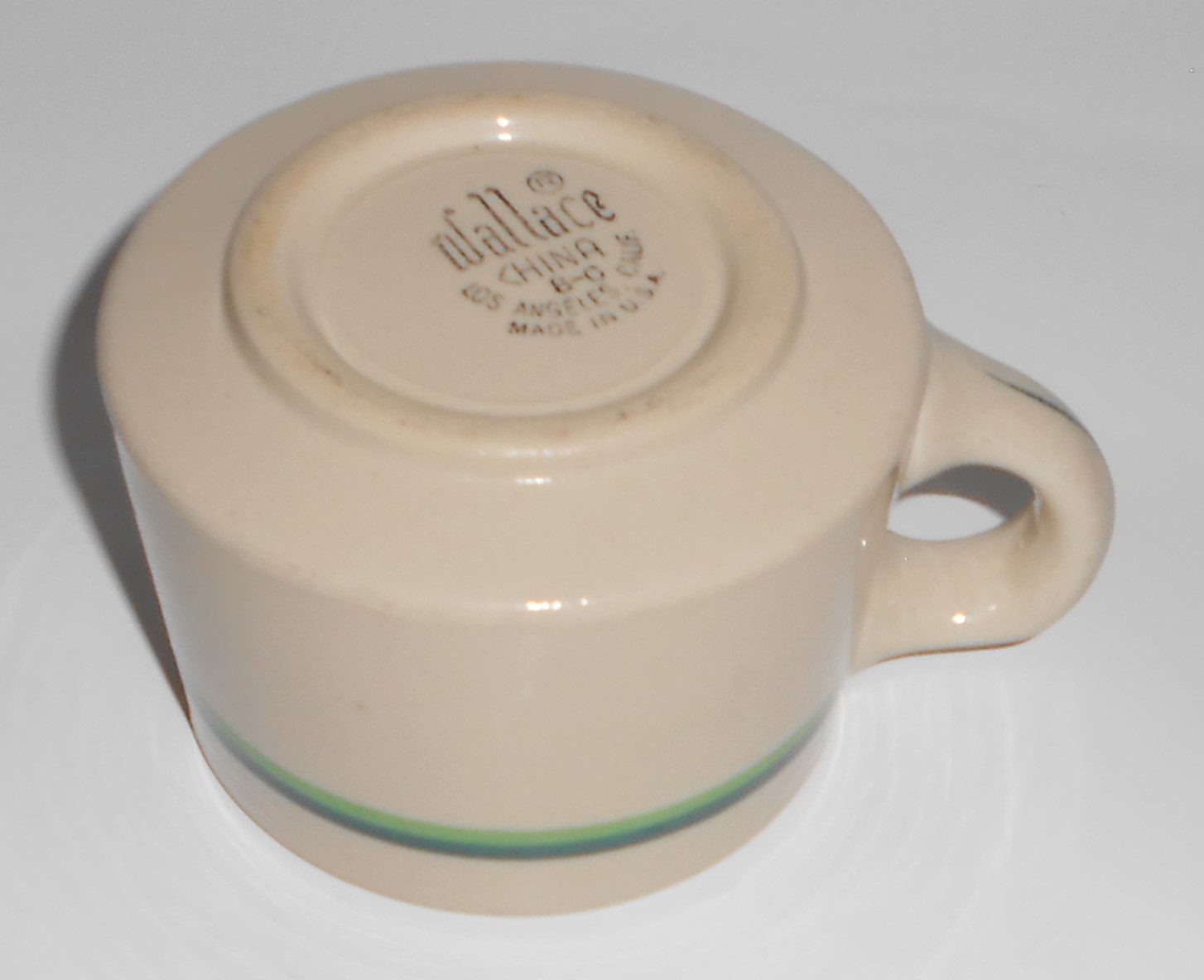 VINTAGE Wallace China Restaurant Ware Green Bands Cup 1
