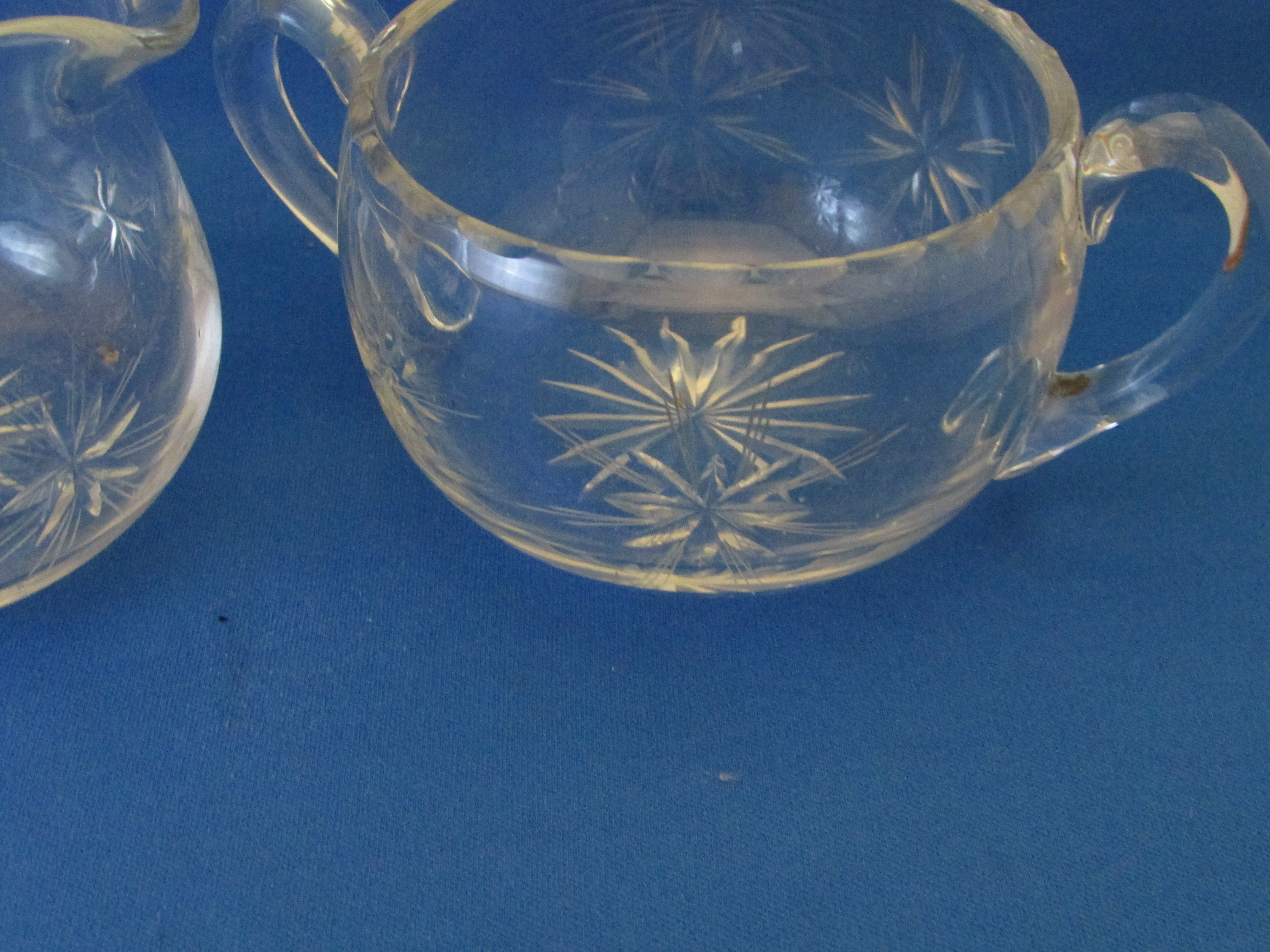 Clear Glass Cream and Sugar