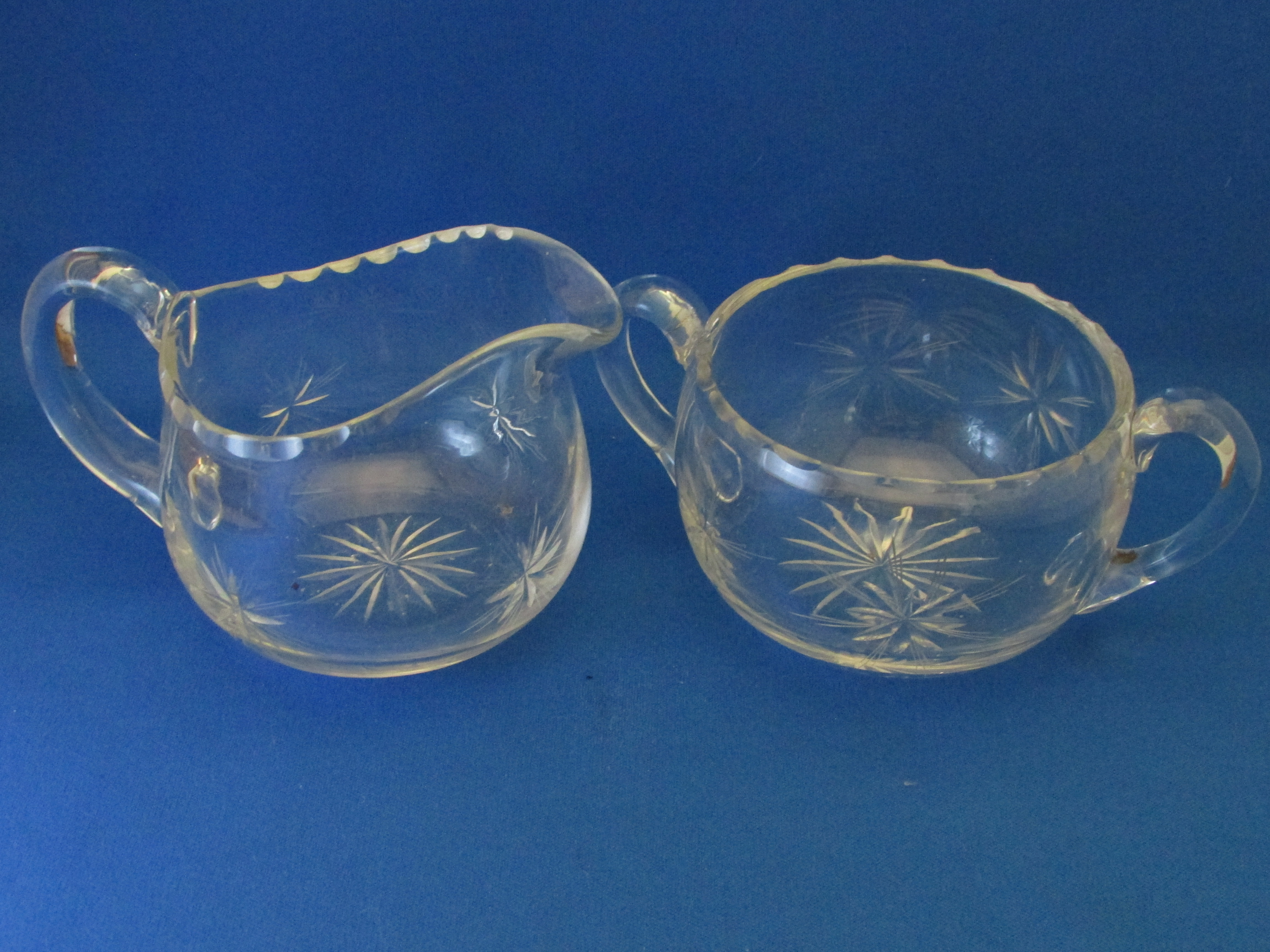 Clear Glass Cream and Sugar