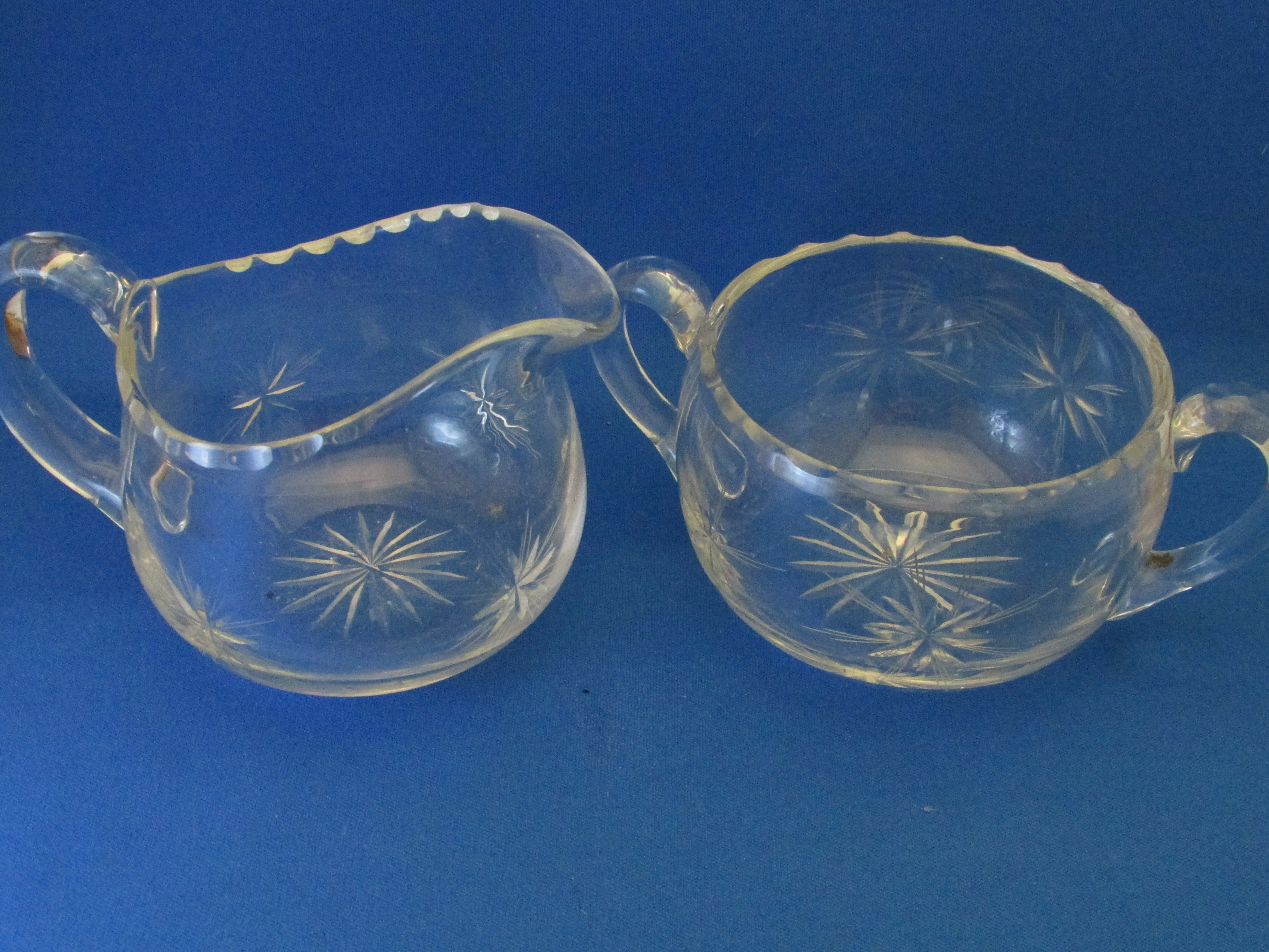 Clear Glass Cream and Sugar