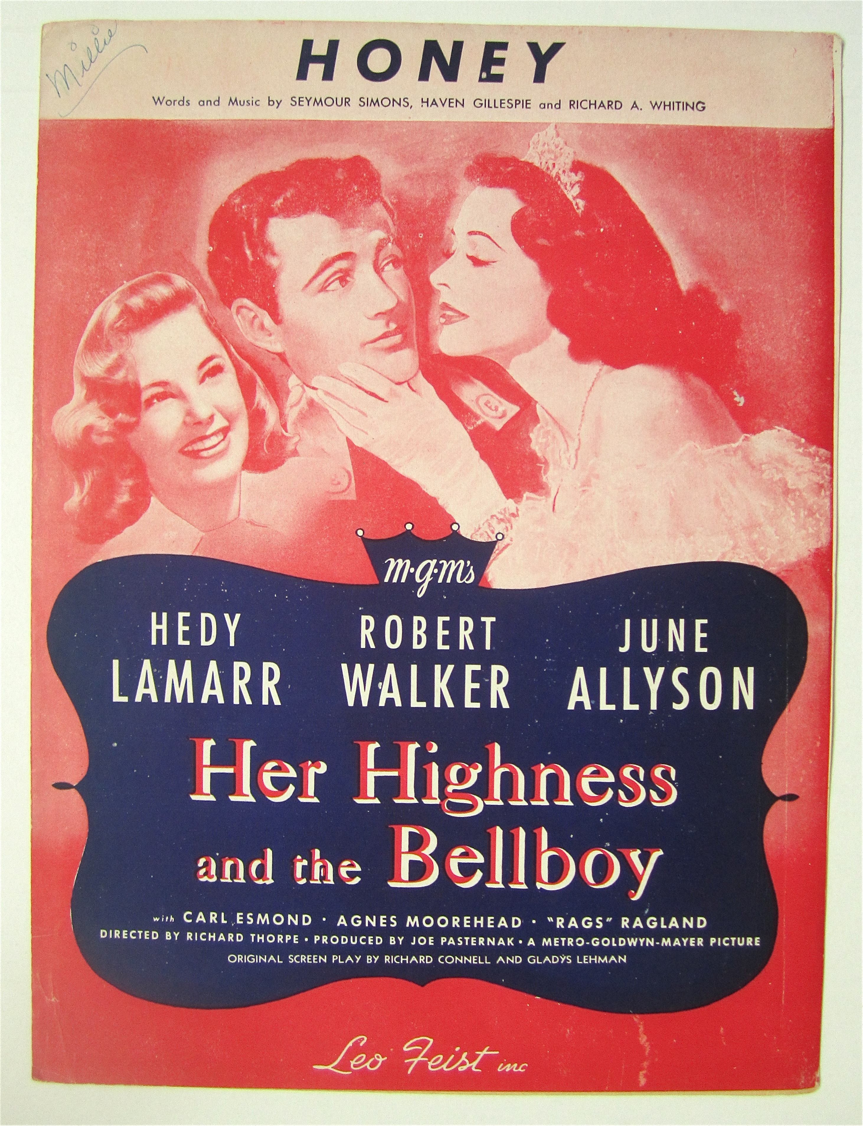 Sheet Music For 1928 Honey