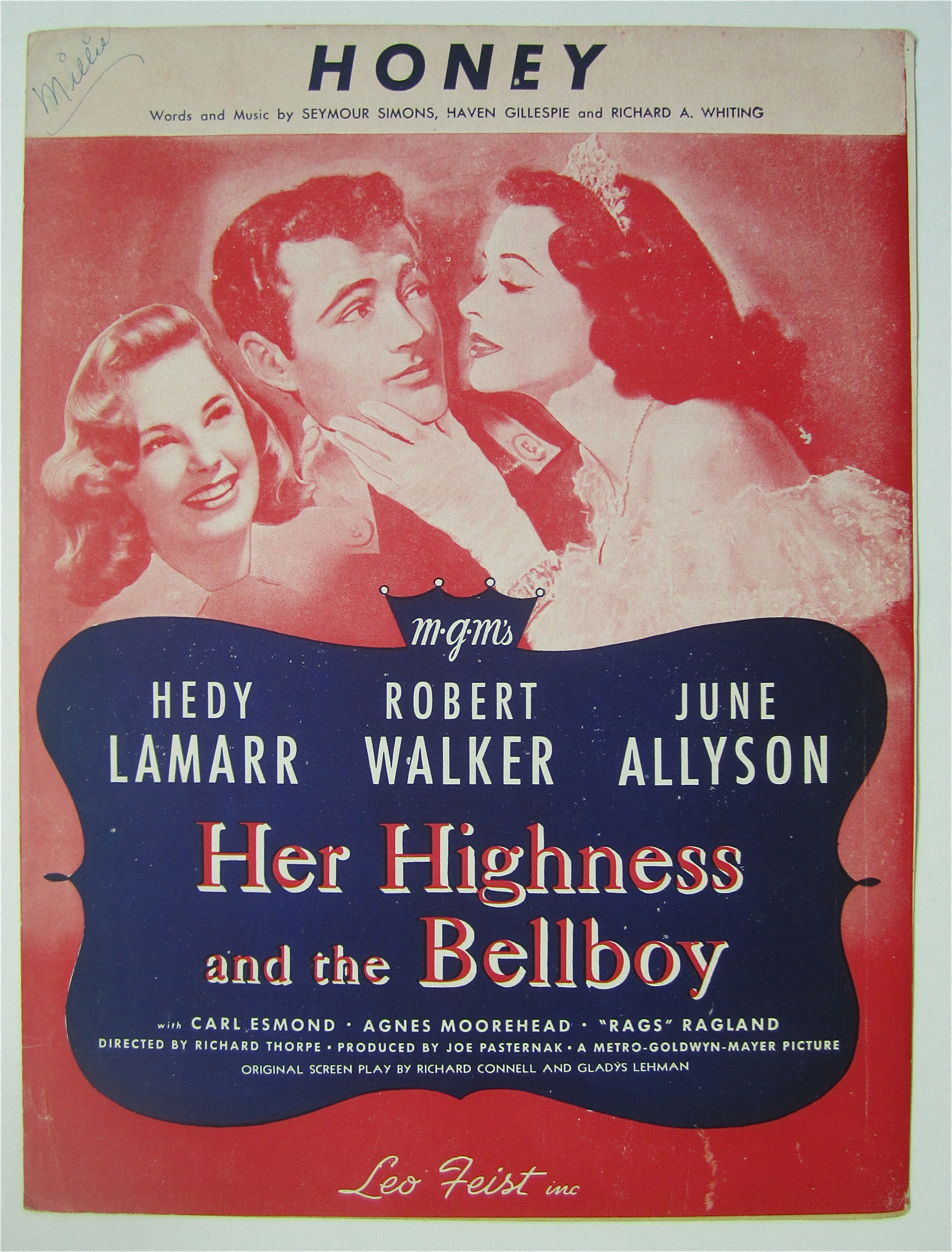 Sheet Music For 1928 Honey