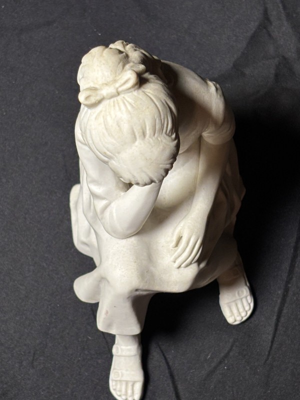 Andrea by Sadek Porcelain Girl Sitting on Rock Figurine #6633 Japan 7.5”