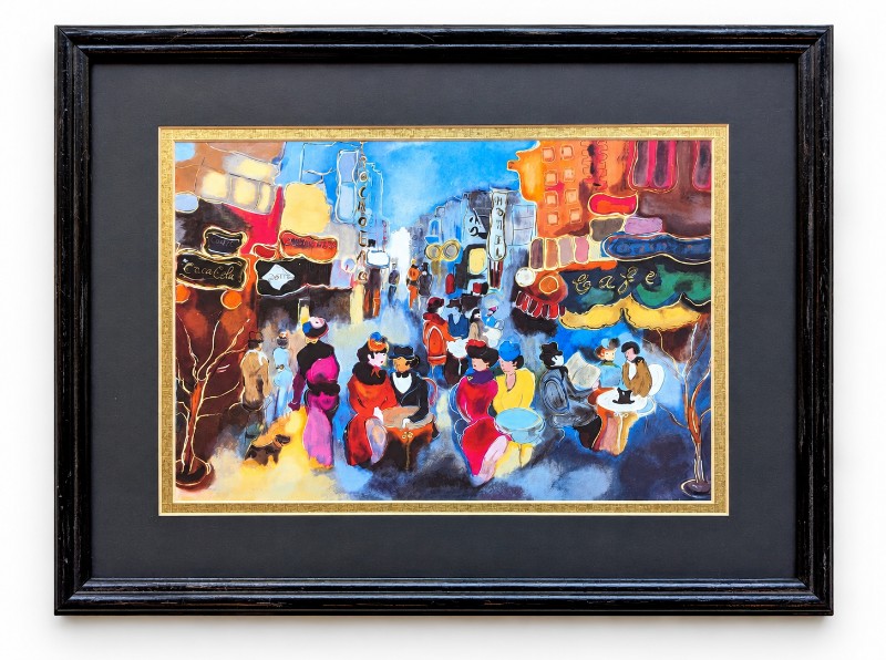 Zule painting paris cafe unsigned