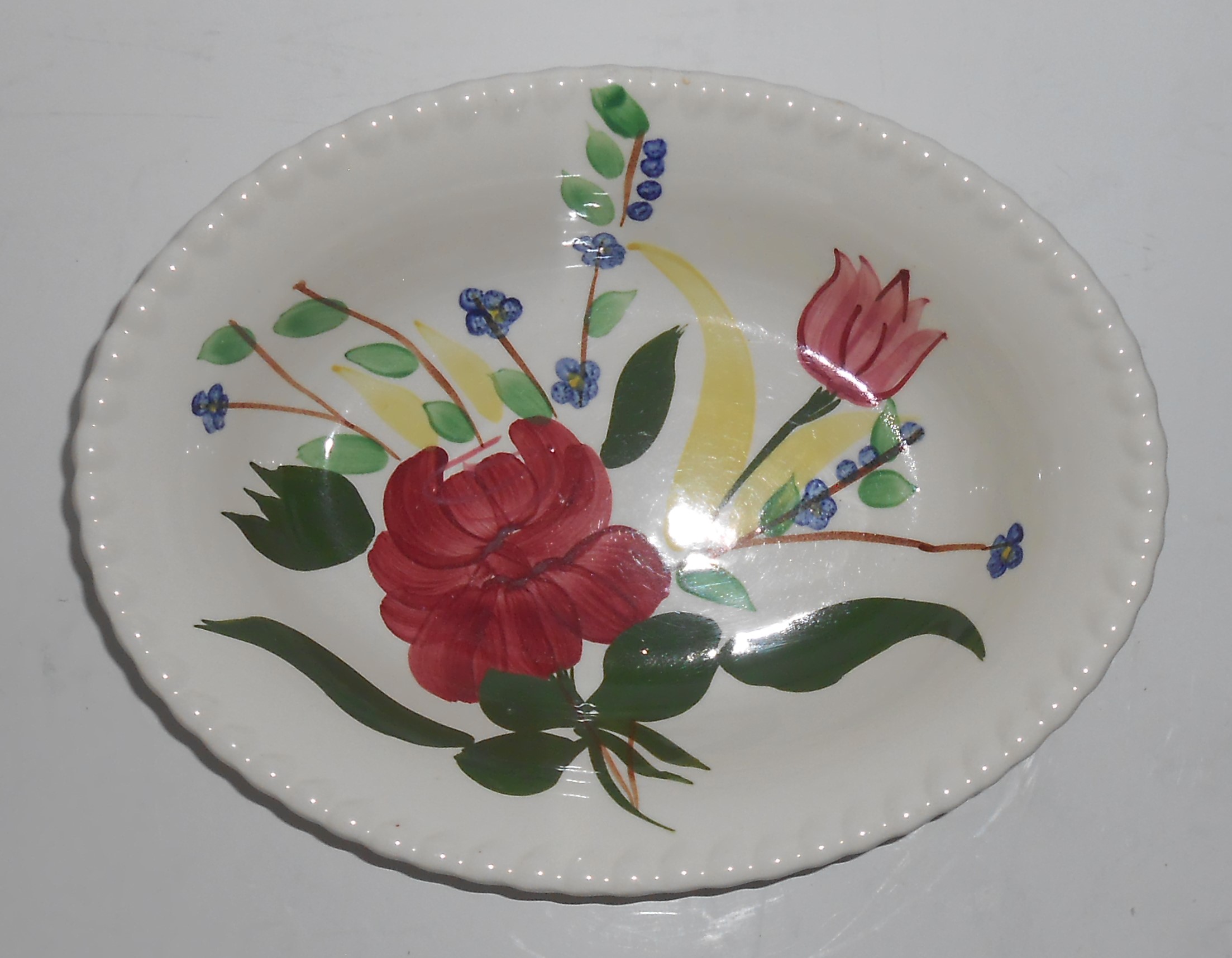 Blue Ridge Pottery Bluebell Bouquet Oval Vegetable Bowl