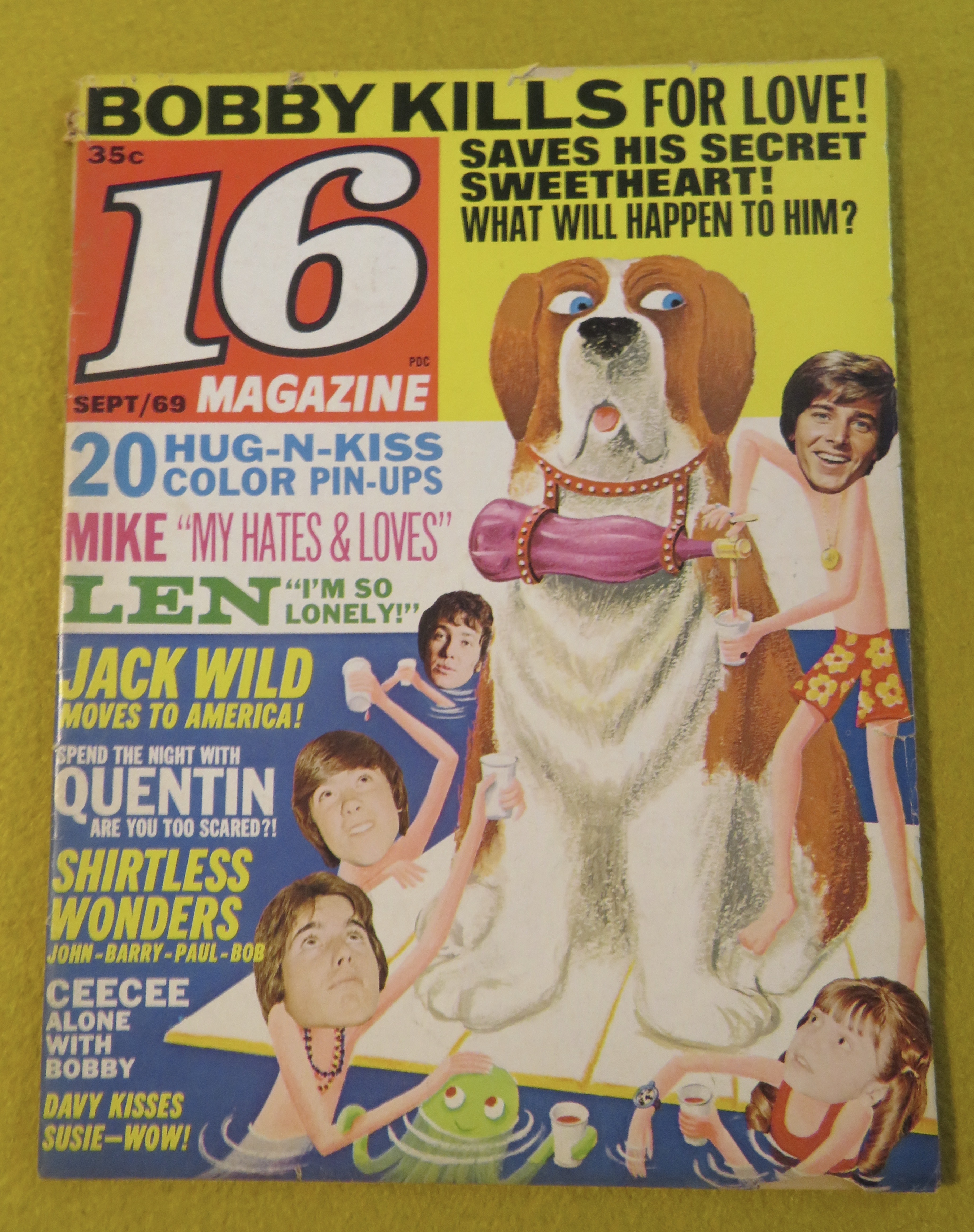 16 Magazine September 1969 Bobby Kills For Love