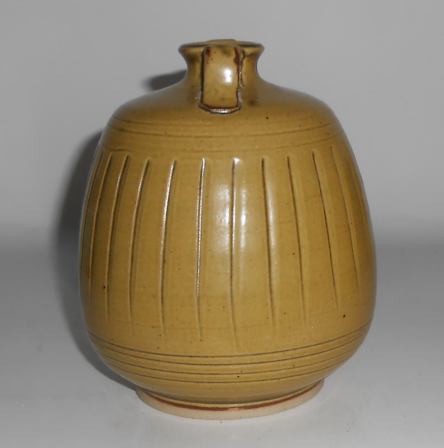 Studio Pottery Wheel Thrown & Tooled Twin Handle Vase