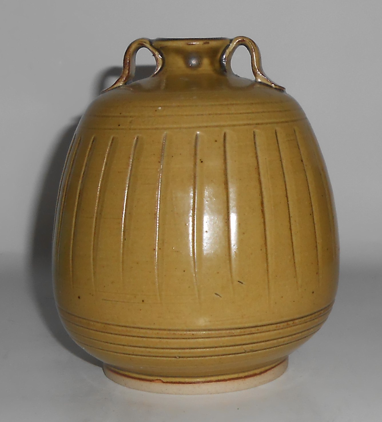 Studio Pottery Wheel Thrown & Tooled Twin Handle Vase