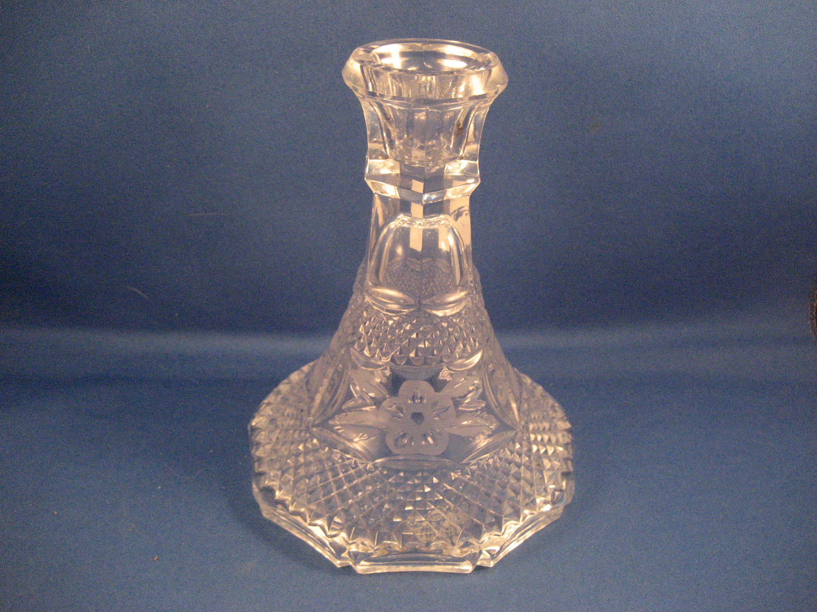 Flower Etched Candle Holder