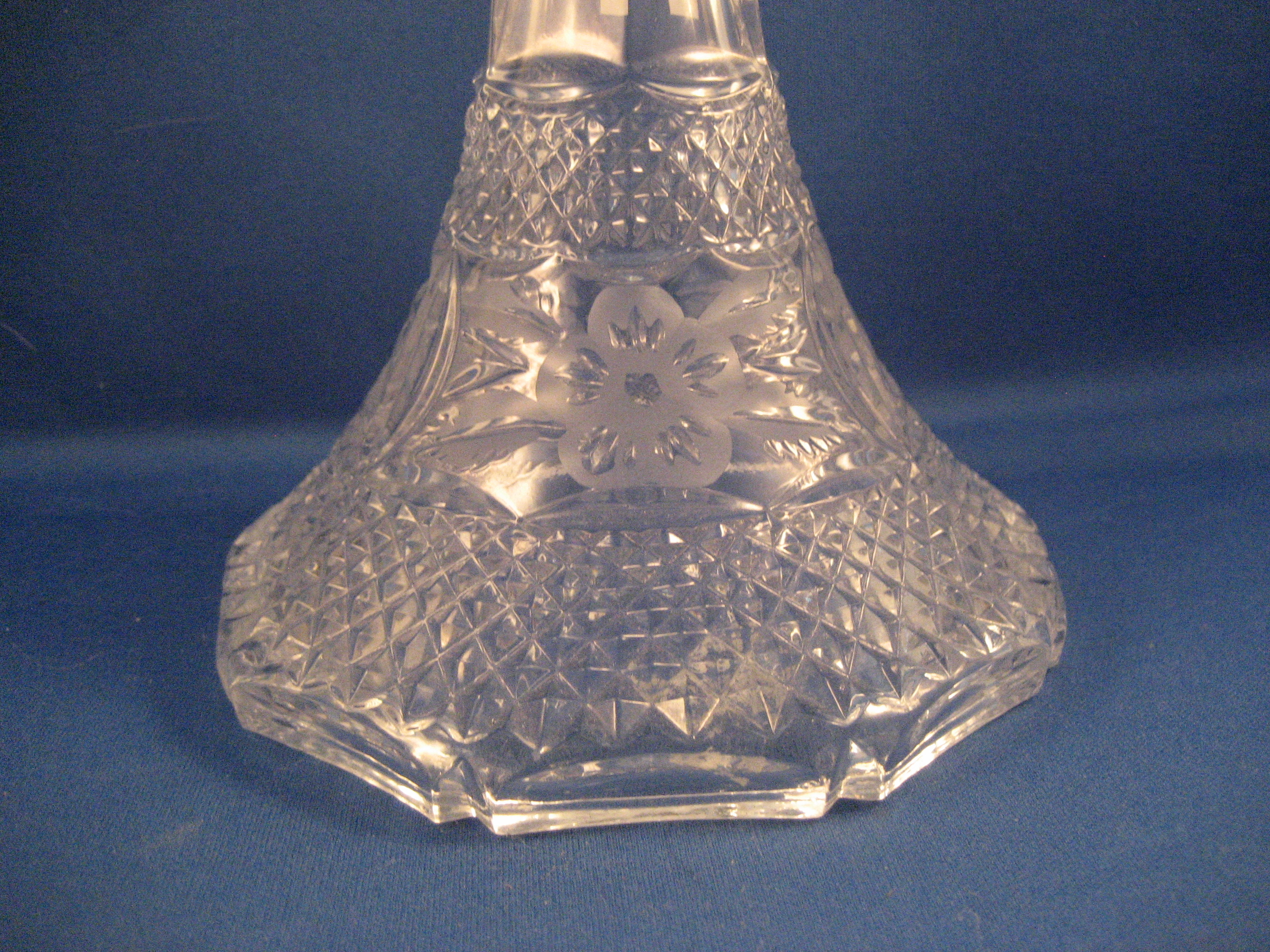 Flower Etched Candle Holder