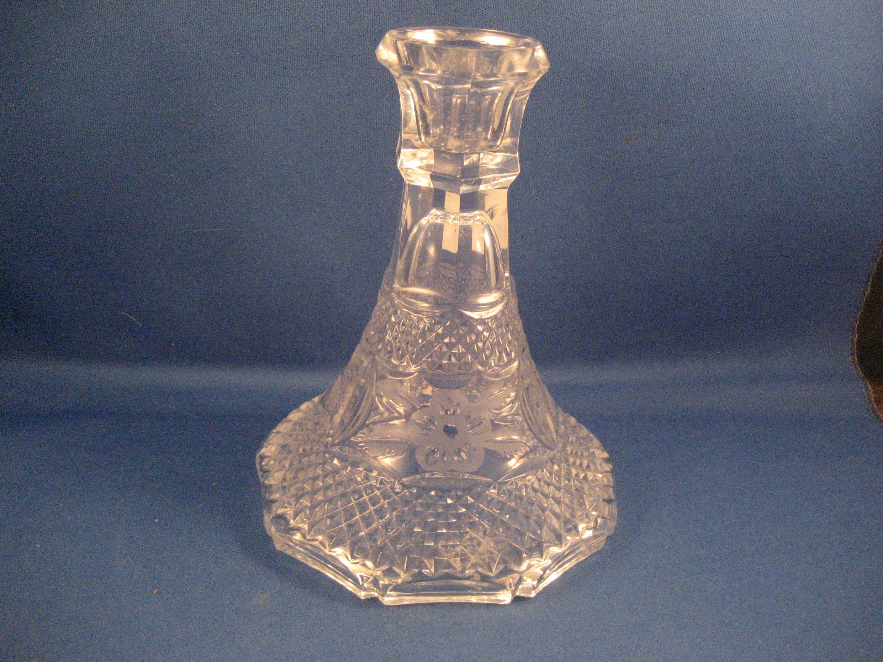 Flower Etched Candle Holder