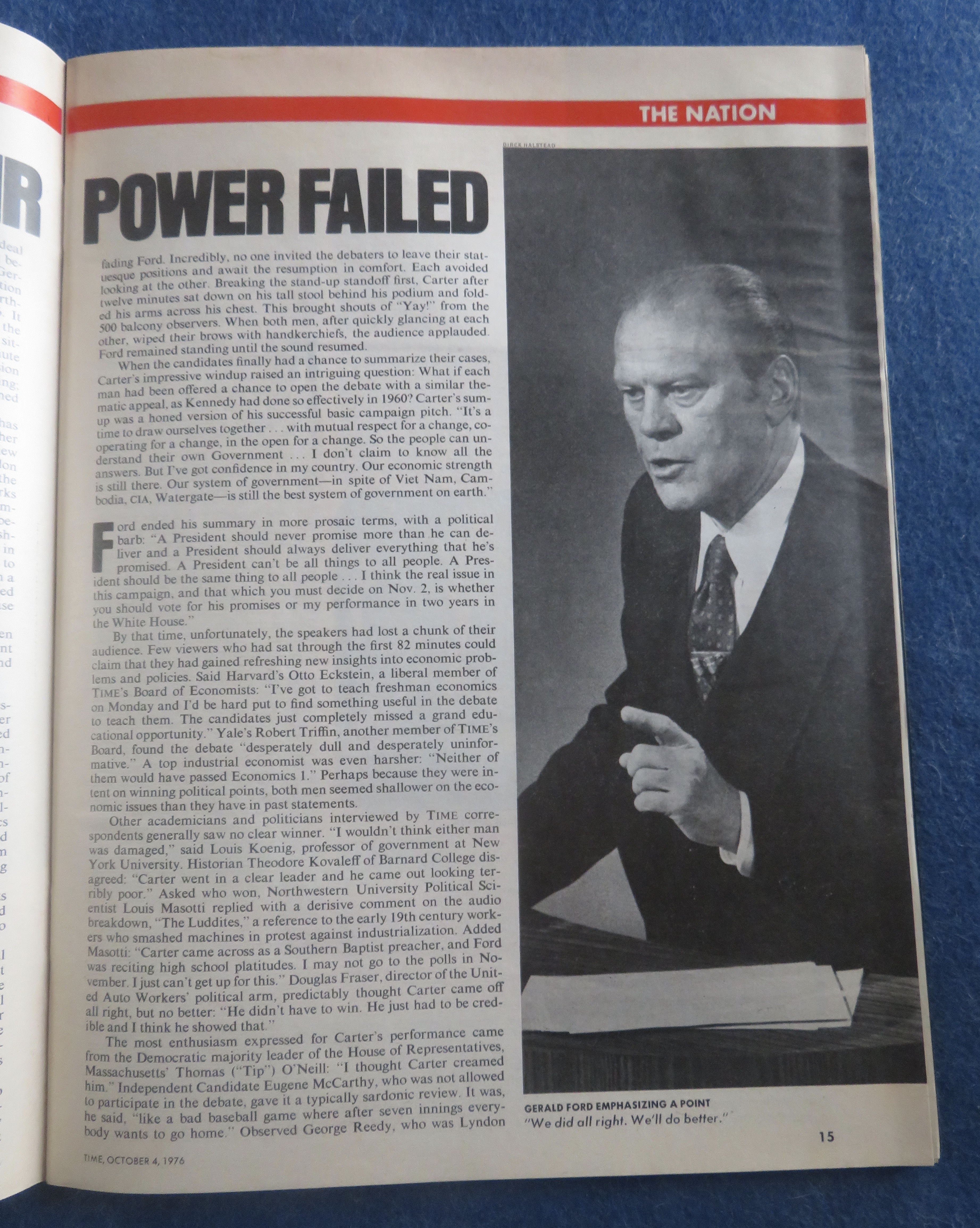 Time Magazine October 4, 1976 The Character Test