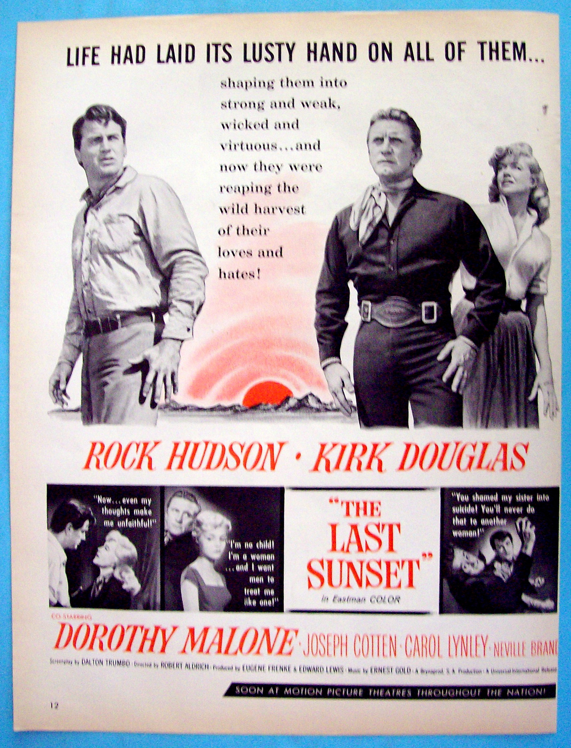 Vintage Ad: 1961 The Last Sunset with Kirk Douglas