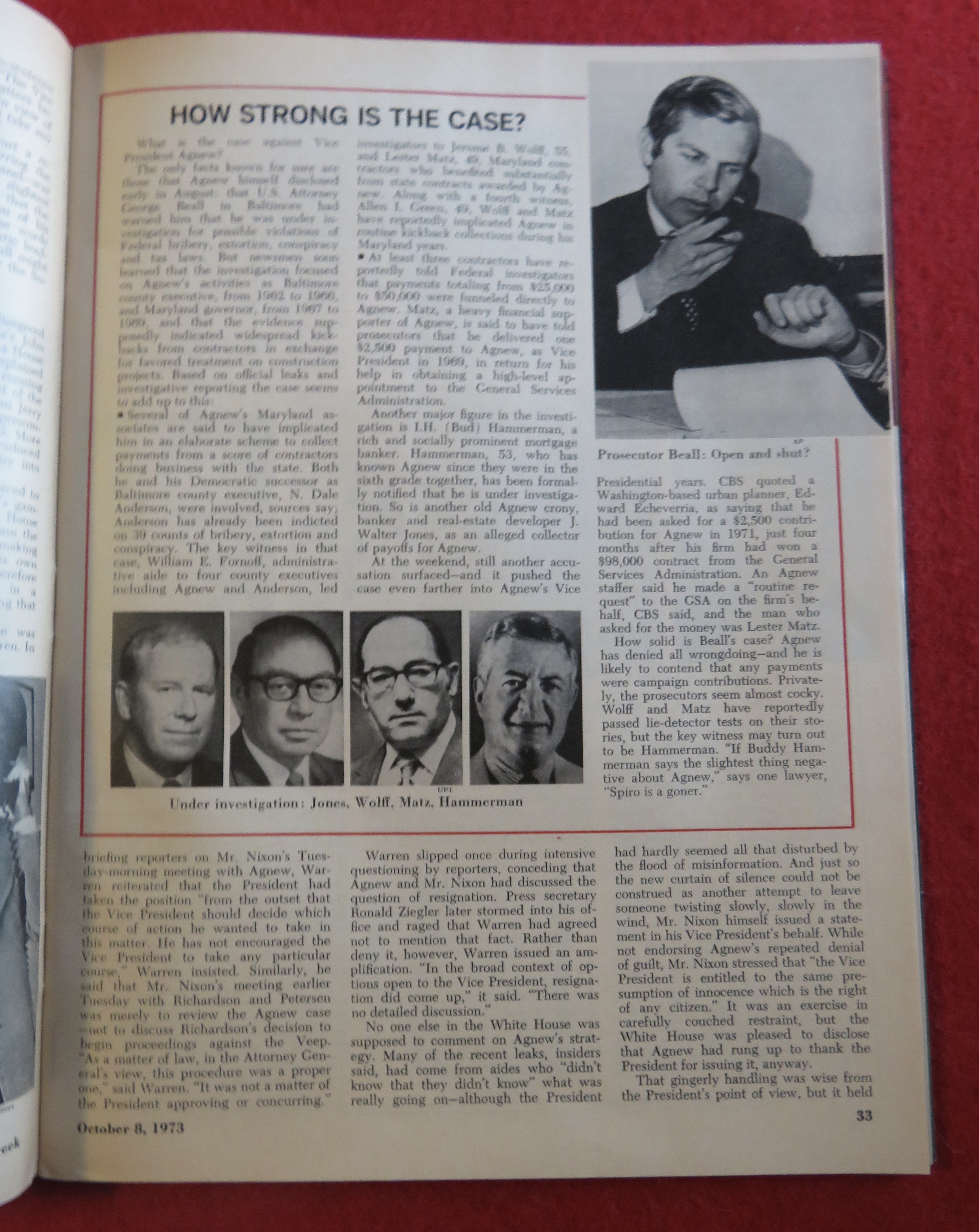 Newsweek Magazine October 8, 1973 Spiro Fights Back
