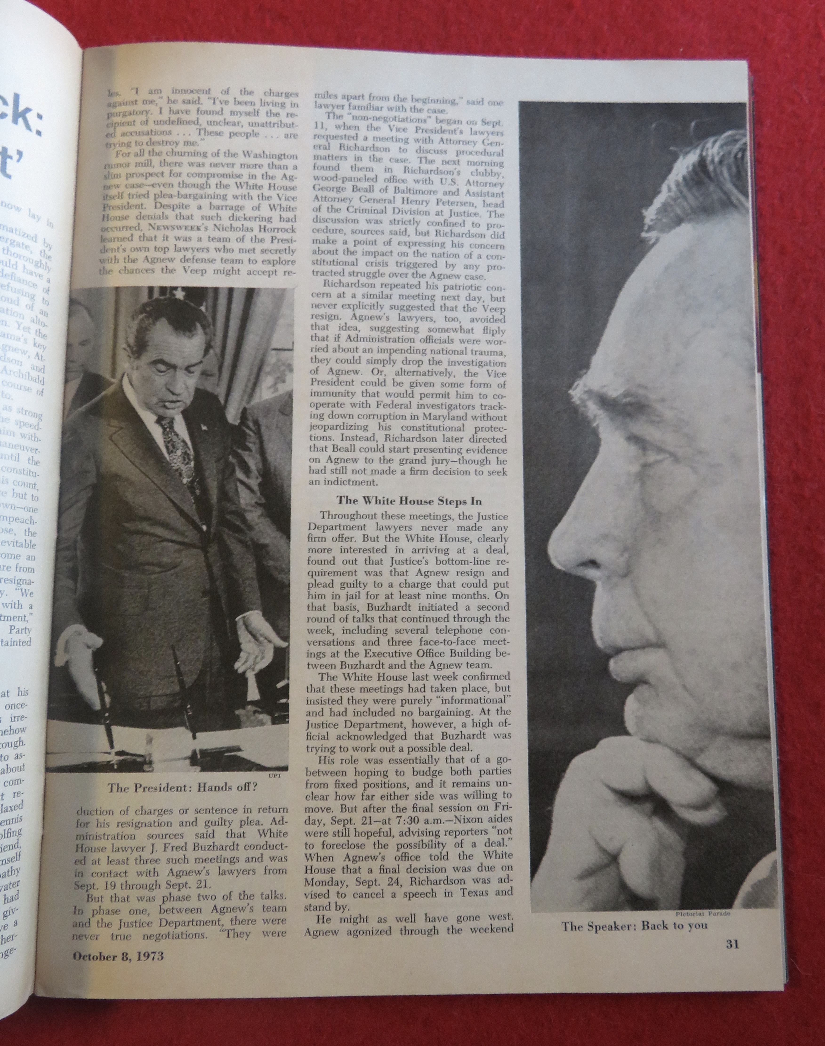 Newsweek Magazine October 8, 1973 Spiro Fights Back