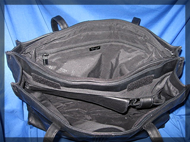Perlina of New York black  leather business travel bag