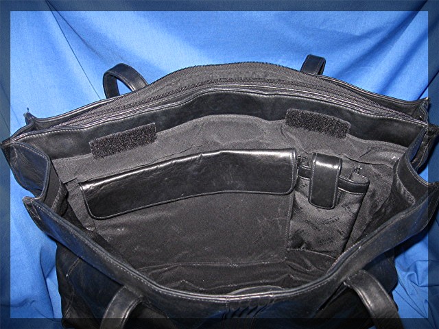 Perlina of New York black  leather business travel bag