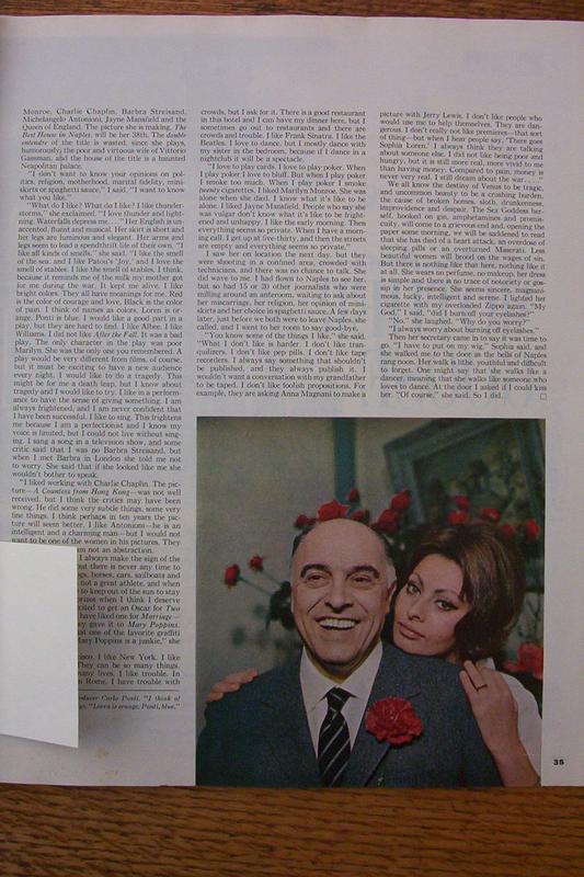 Sat Eve Post Magazine - October 21, 1967 - Sophia Loren