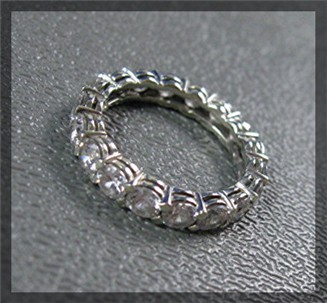 Sterling Silver CZ Eternity Full Circle Wedding Band