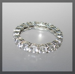Sterling Silver CZ Eternity Full Circle Wedding Band