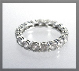 Sterling Silver CZ Eternity Full Circle Wedding Band