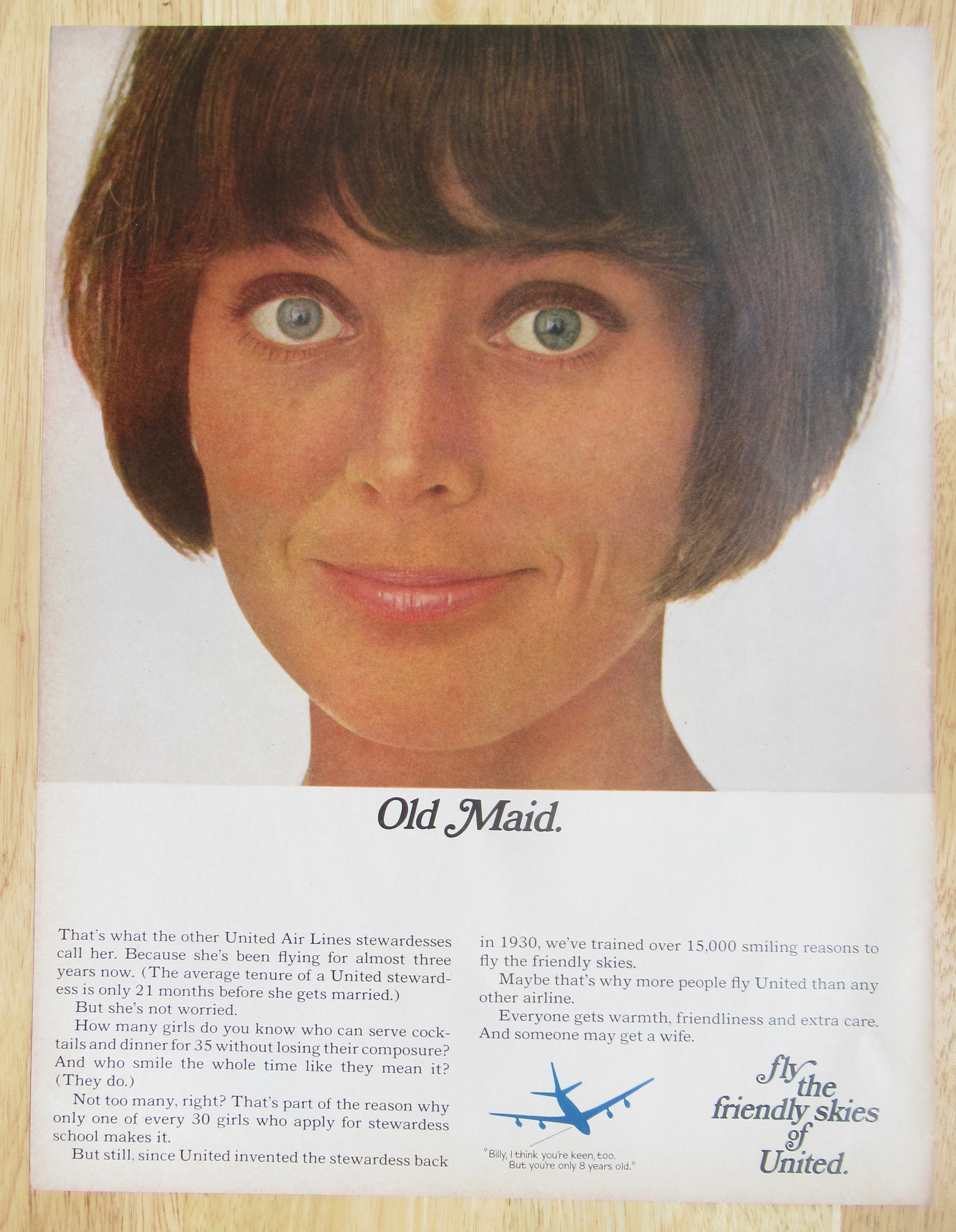 1966 United Air Lines with United Air Lines Stewardess