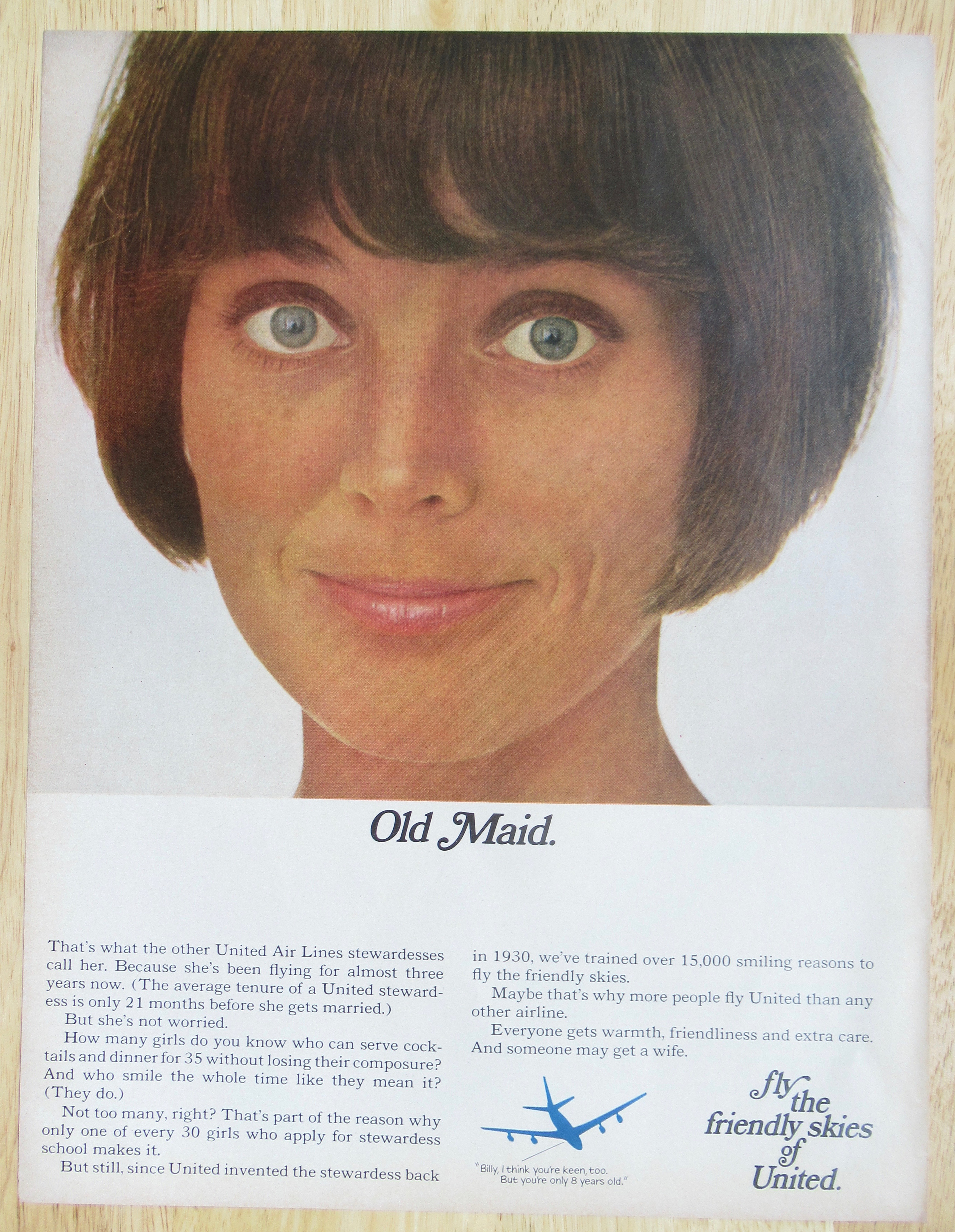 1966 United Air Lines with United Air Lines Stewardess