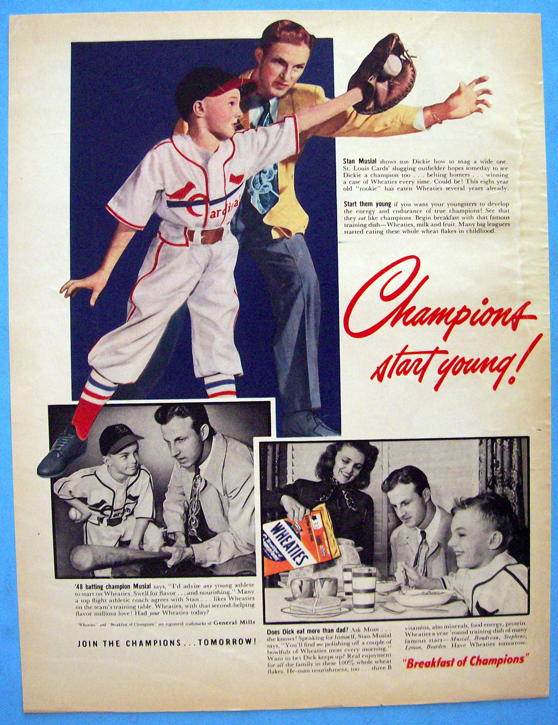 1949 Wheaties with Stan Musial & His Son