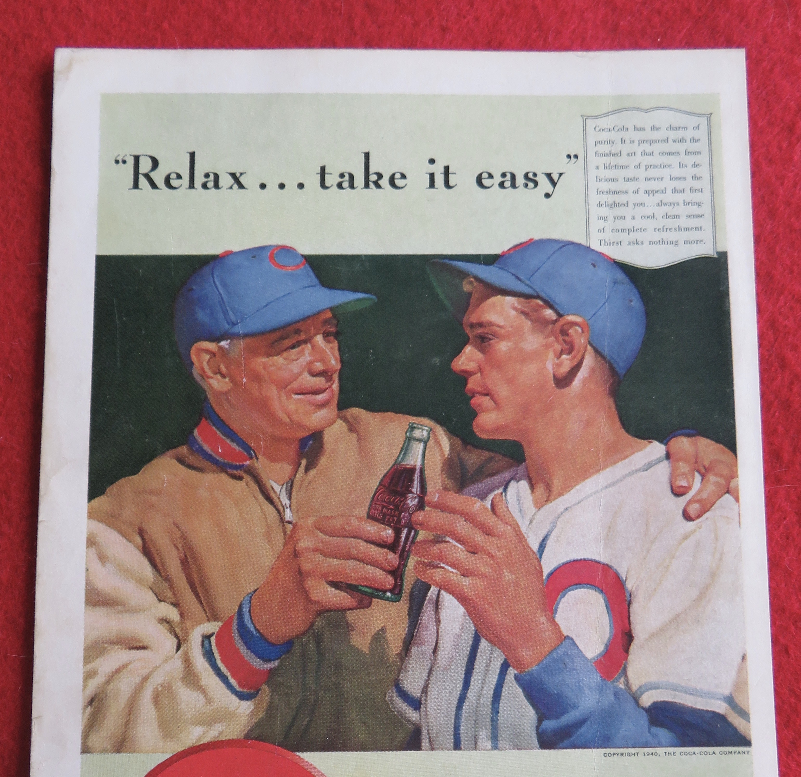 1940 Coca Cola (Coke) with Man Giving Boy a Soda